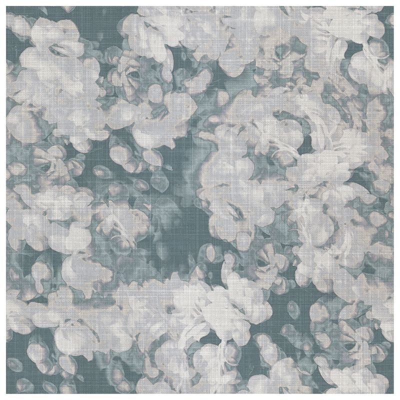 French Floral Pretty Green wallcovering, top-down product view