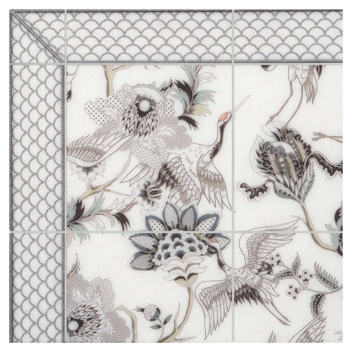 Stone Impressions Gilded Garden Chrome tile pattern swatch — available at Surface Group