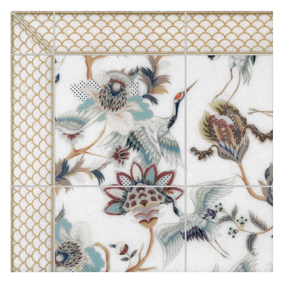 Gilded Garden Gold marble field tile, primary product image, 6"×6"×3/8" size. Premium marble for floors and walls.
