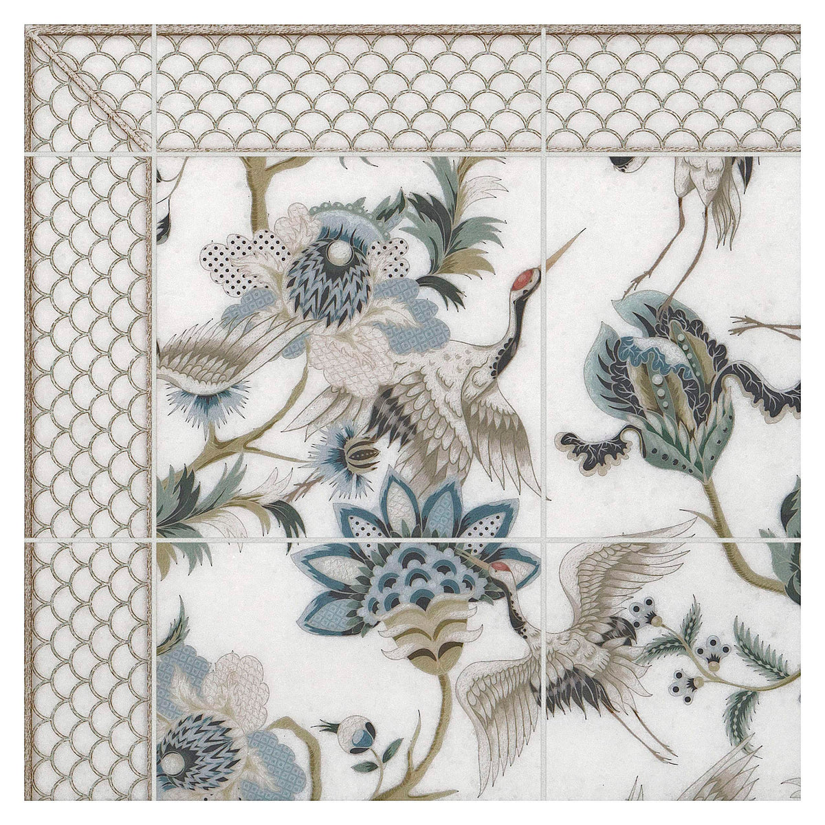 Stone Impressions Gilded Garden Sea tile pattern swatch — available at Surface Group