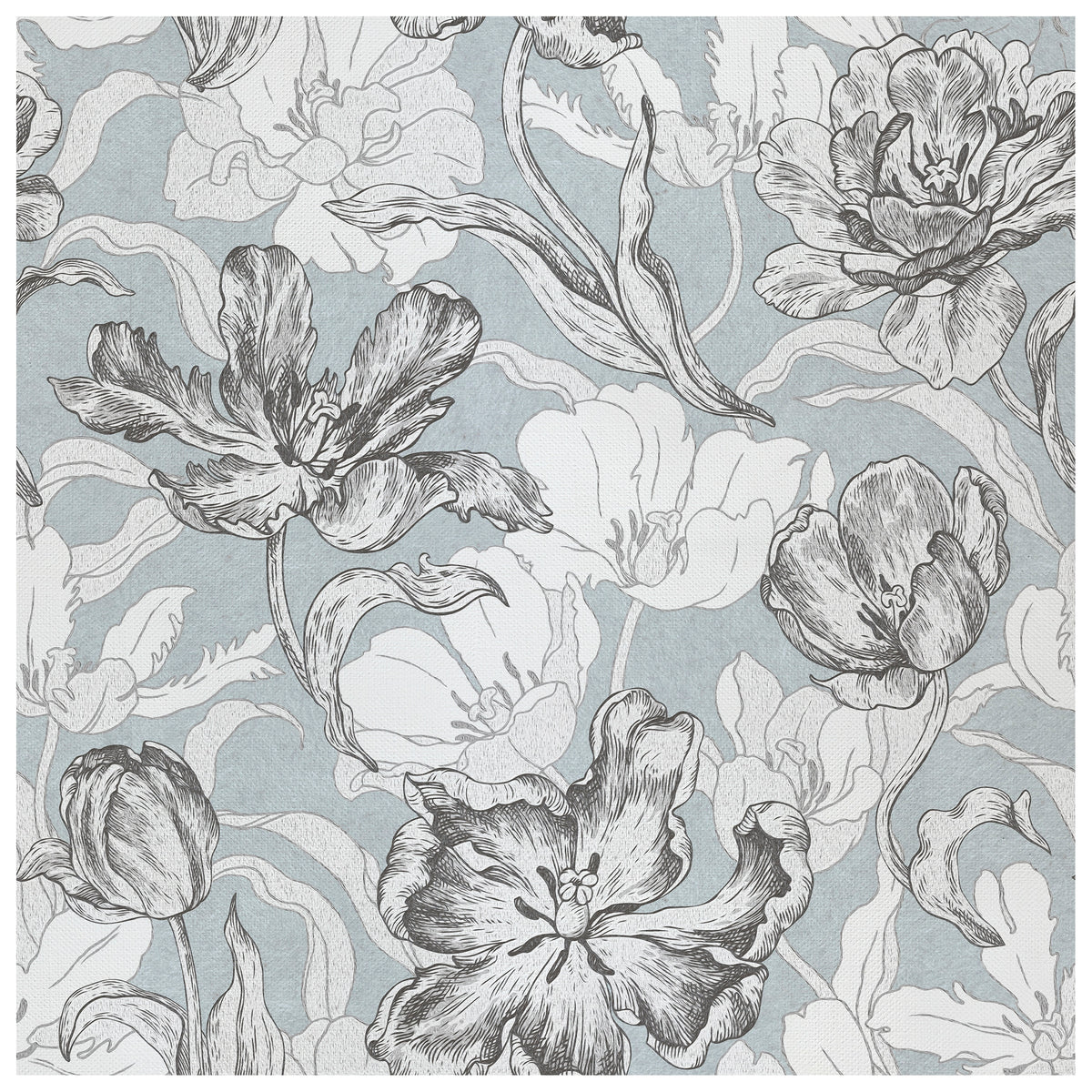 Grandiflora Steel Sky wallcovering, top-down product view
