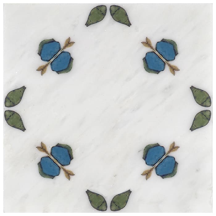 Jax Blueberry field tile, top-down product view, 6"×6"×3/8" size. Premium dolomite for floors and walls.