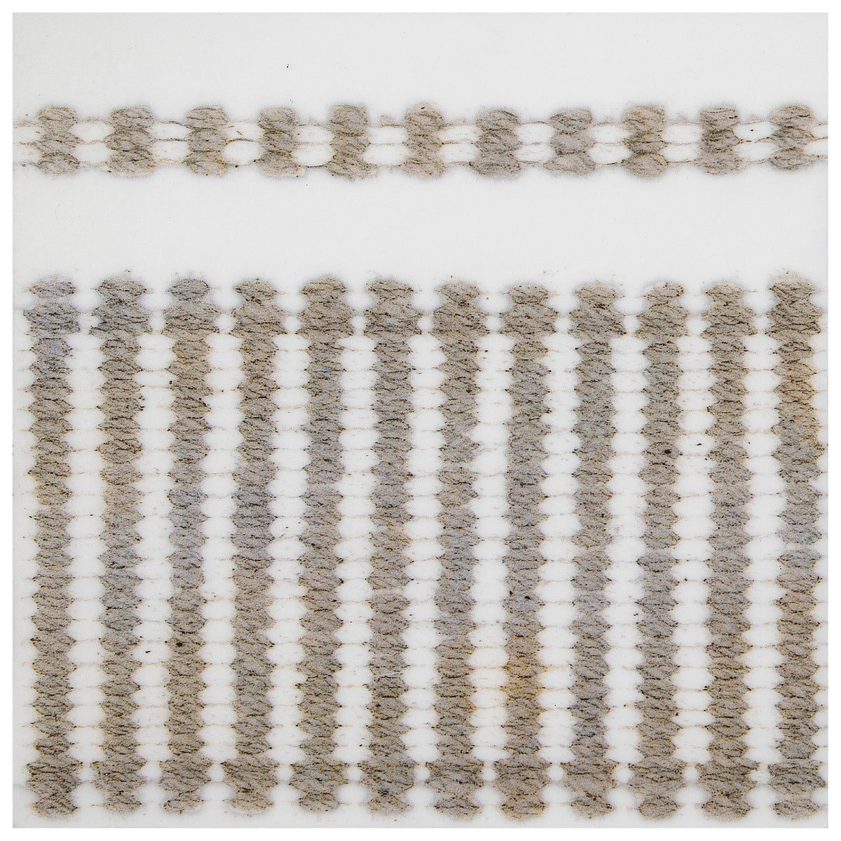 Loom Band Linen field tile, top-down product view, 6"×6"×3/8" size. Premium dolomite for floors and walls.