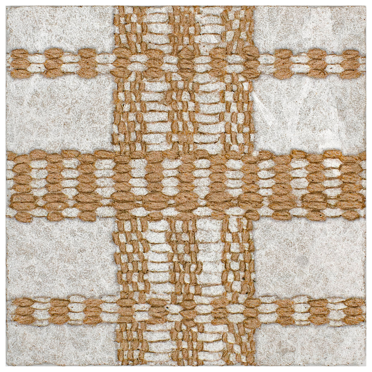 Loom Plaid Linen field tile, alternate product view, 6"×6"×3/8" size. Premium dolomite for floors and walls.