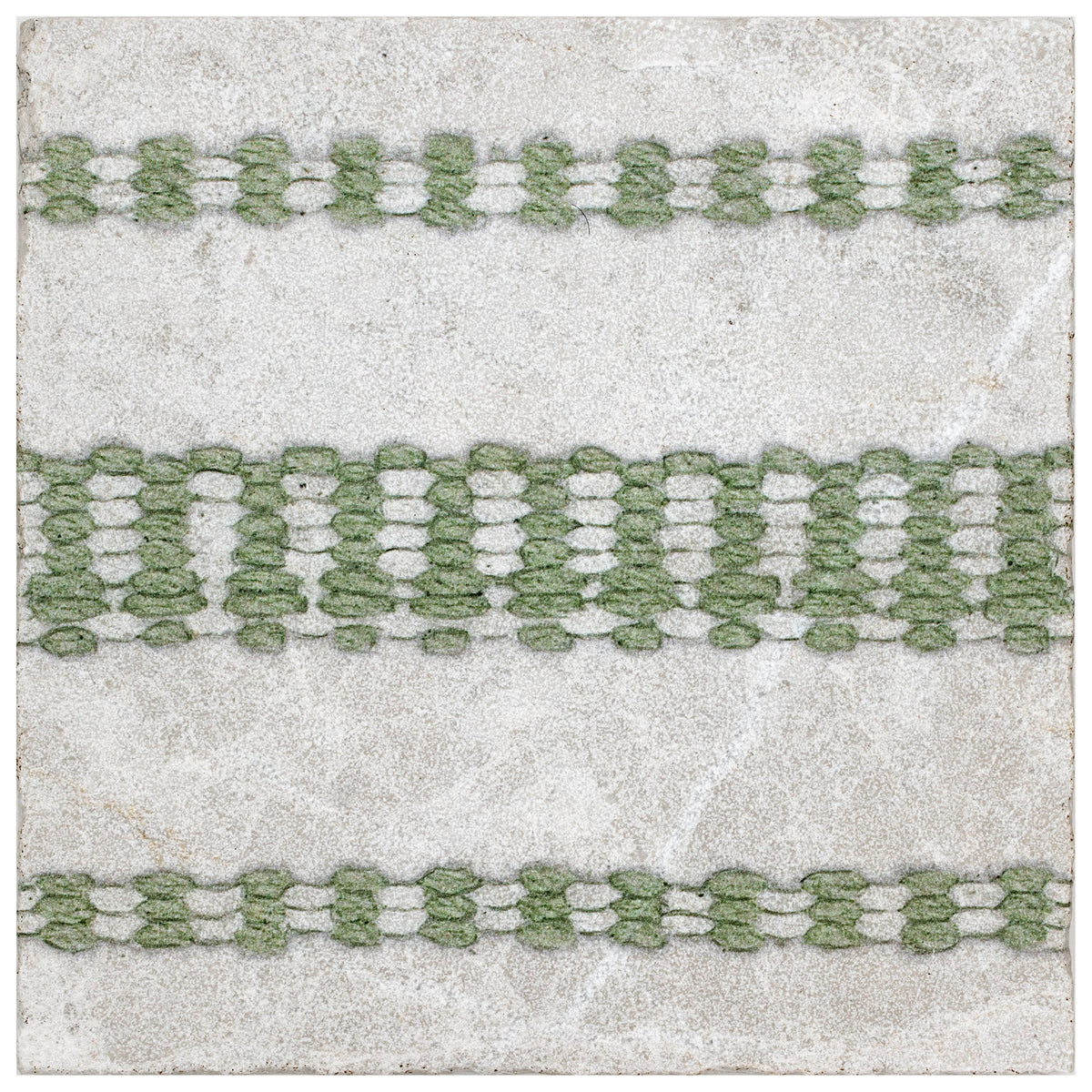 Loom Stripe Linen field tile, alternate product view, 6"×6"×3/8" size. Premium dolomite for floors and walls.