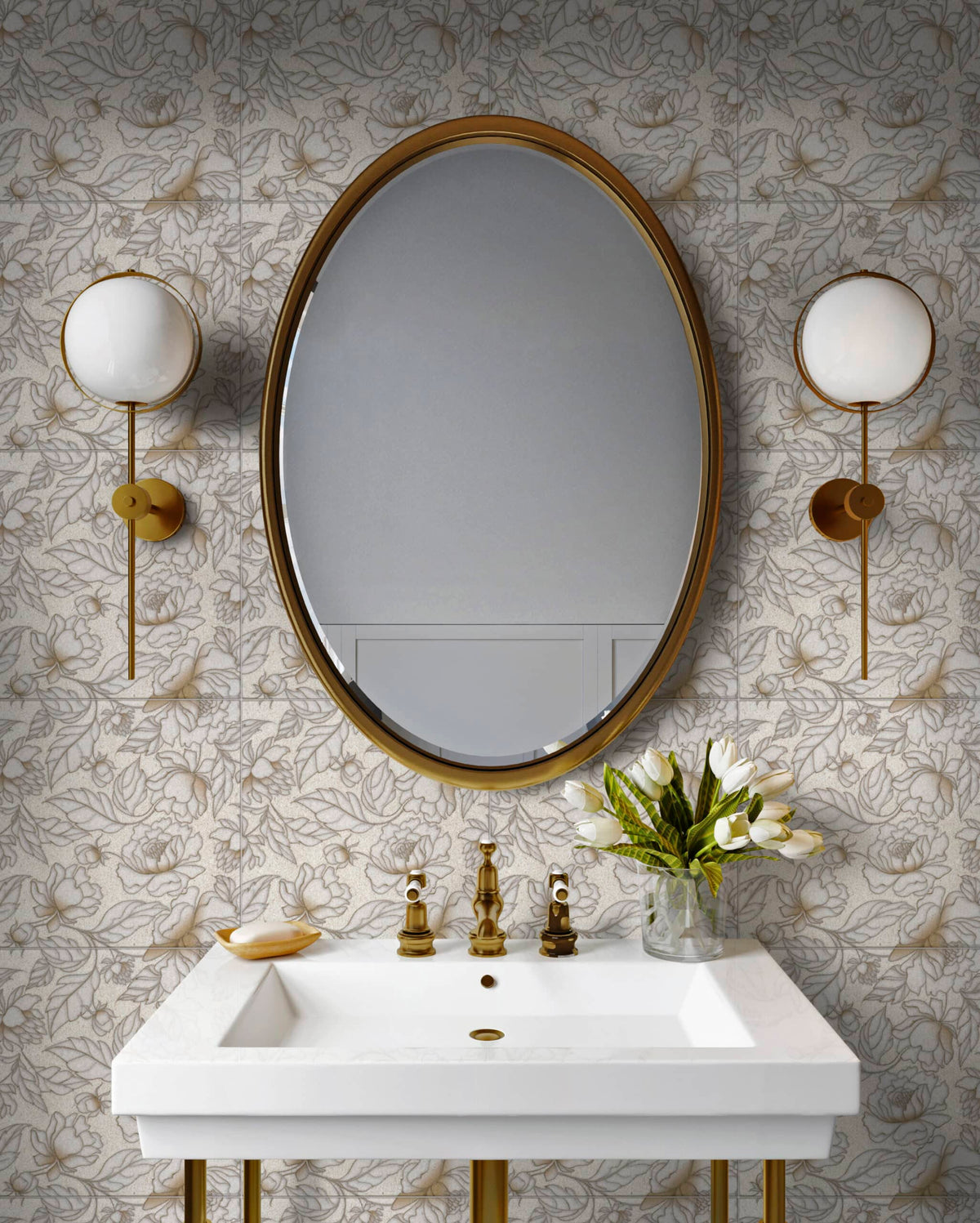 Melrose Gold Dust field tile, lifestyle installation view