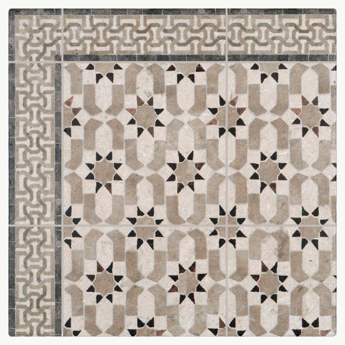 Stone Impressions Miabella Taupe tile pattern swatch — available at Surface Group