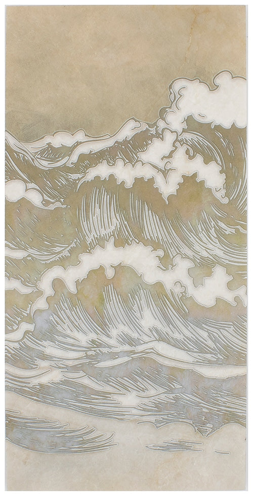 Numi Classic Blue field tile, alternate product view, 12"×24"×3/8" size. Premium limestone for floors and walls.