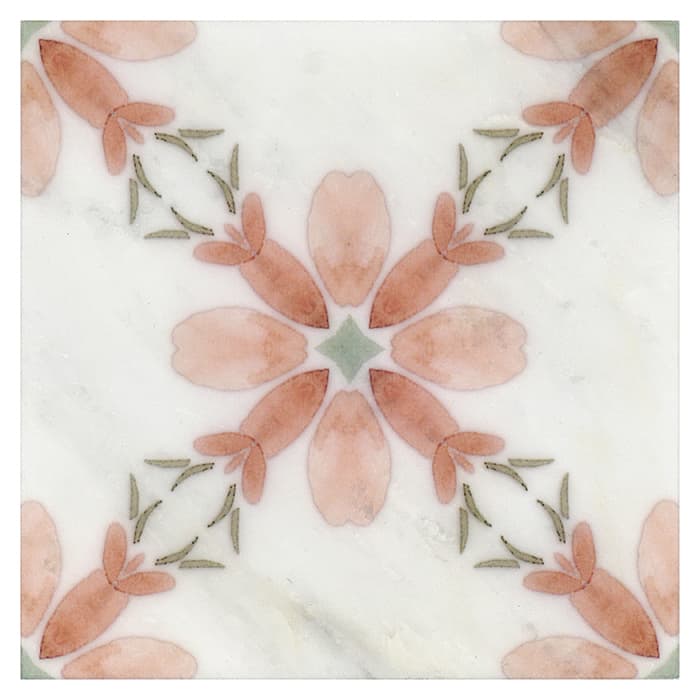 Primrose French Blue field tile, alternate product view, 6"×6"×3/8" size. Premium limestone for floors and walls.