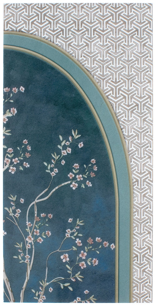 Secret Arbor Navy field tile, top-down product view, 6"×12"×3/8" size. Premium dolomite for floors and walls.
