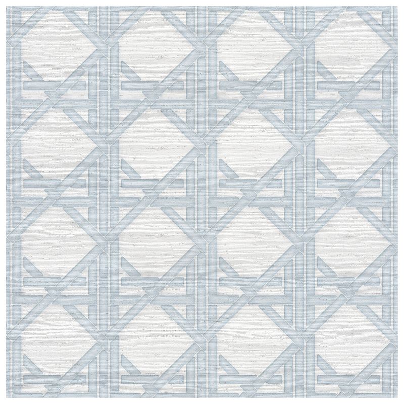 Soft Lattice Bluebird wallcovering, top-down product view