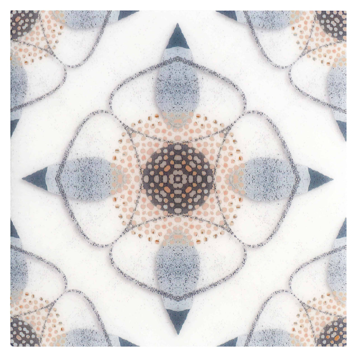 Starling Caviar field tile, alternate product view, 12"×12"×3/8" size. Premium travertine for floors and walls.