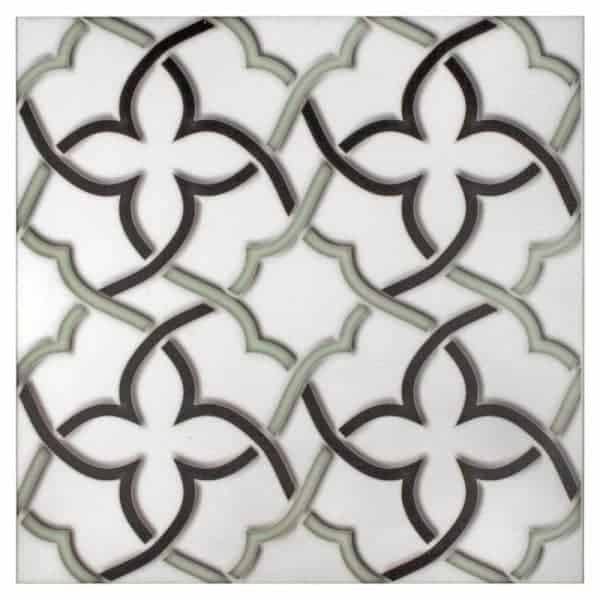 Talula Bluebell field tile, alternate product view, 12"×12"×3/8" size. Premium travertine for floors and walls.
