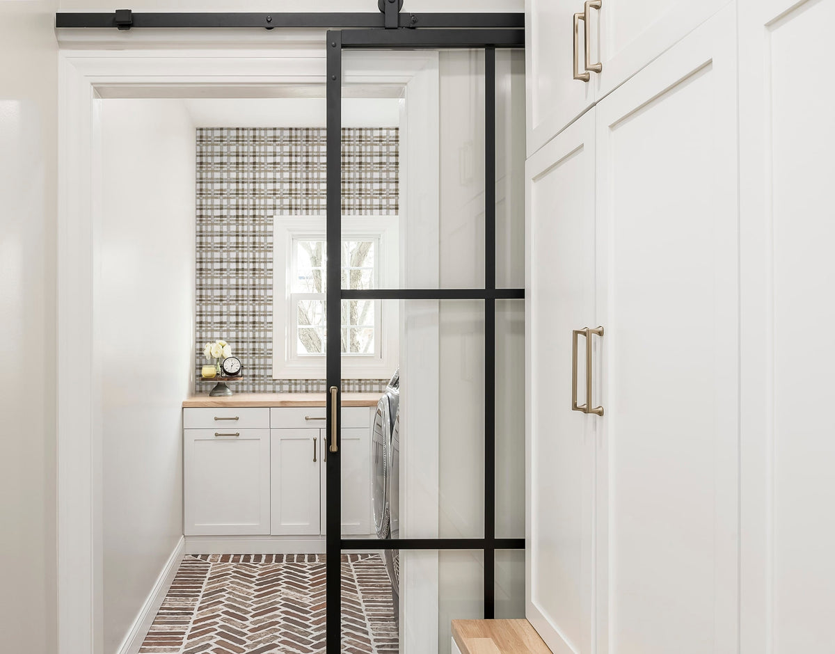 Stone Impressions Tartan honed tile in a room setting — available at Surface Group