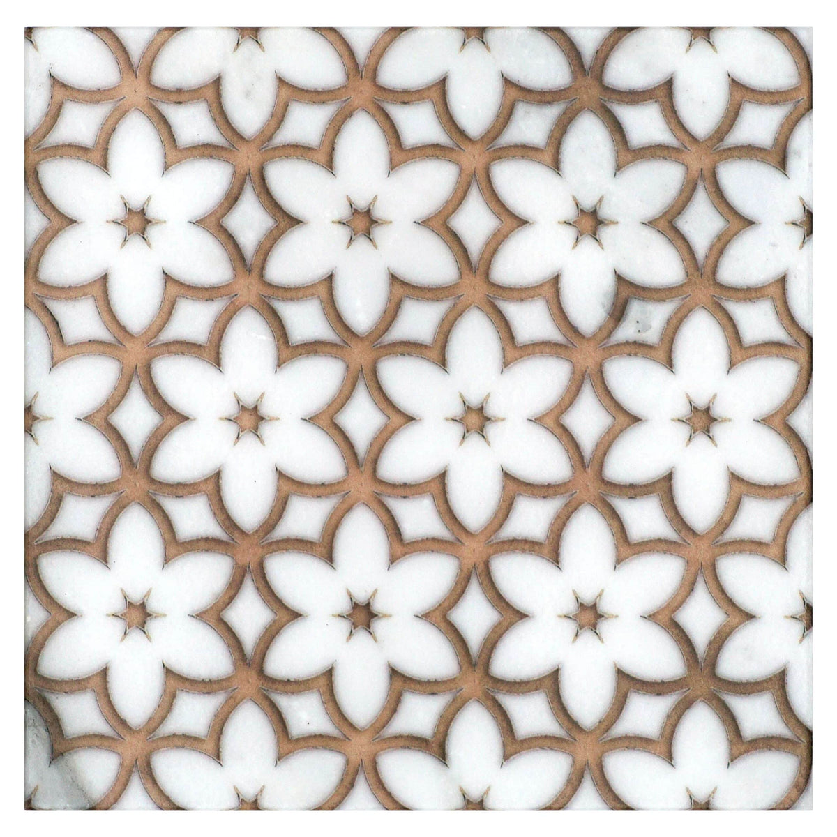 Wallflowers Alice Blue field tile, alternate product view, 12"×12"×3/8" size. Premium travertine for floors and walls.