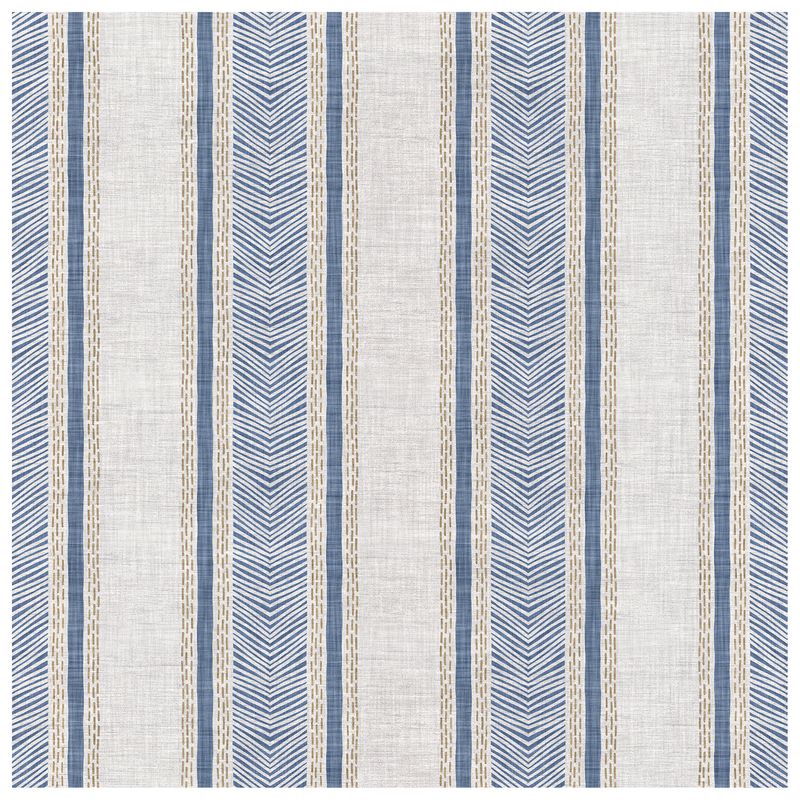 Wanderlust Arrows Blue Gold wallcovering, top-down product view
