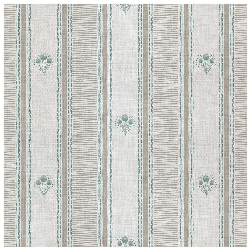 Wanderlust Floral Fresh Green wallcovering, top-down product view