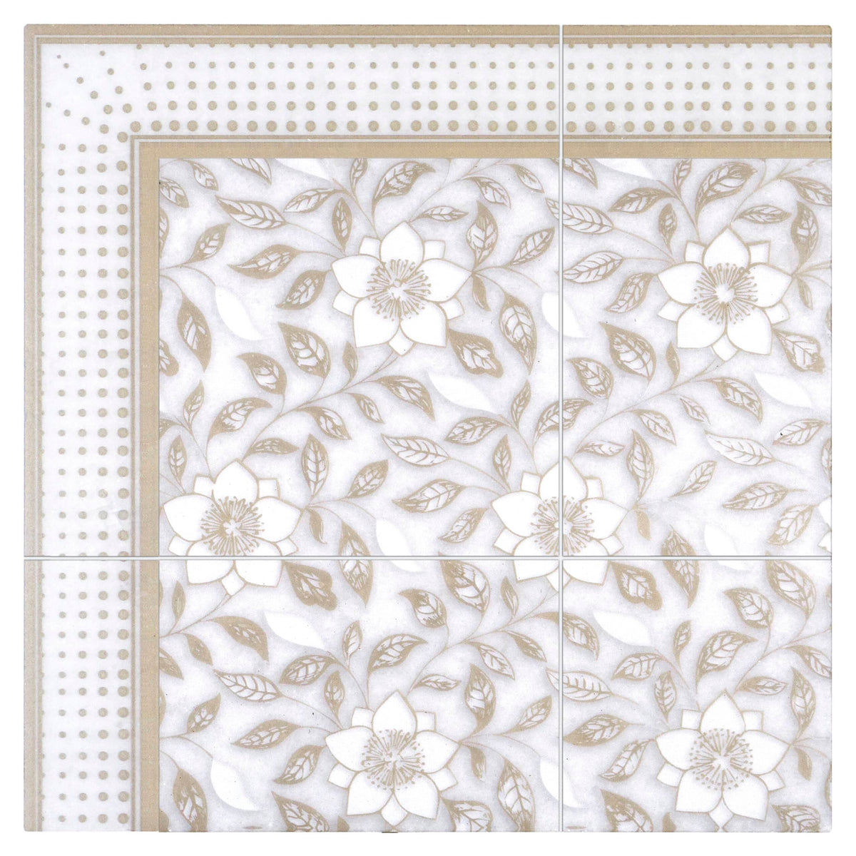 Stone Impressions Wild Flowers tile pattern swatch — available at Surface Group