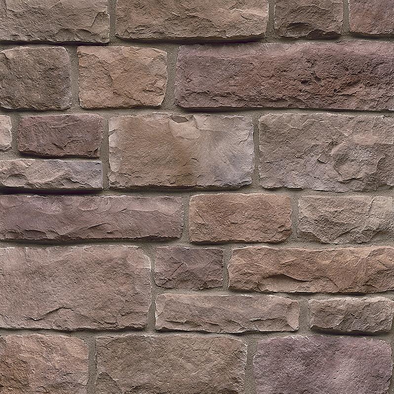 Heritage Bucktown manufactured stone accessories, product image 3, 7"–11 3/4"×2 3/8"–3 1/4"×1"–1 3/4" size. Premium manufactured stone for exterior and interior walls.