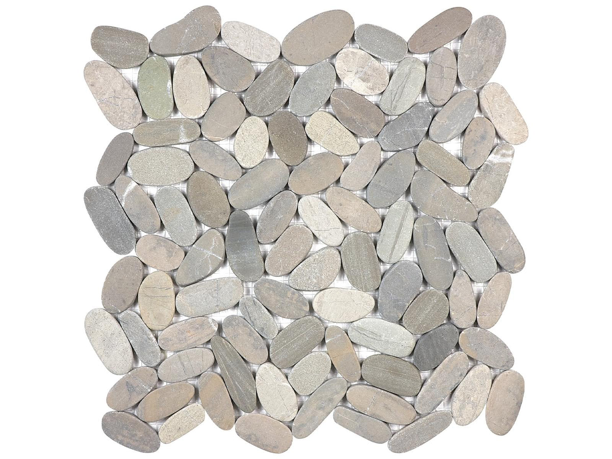 ZEN: Vitality Mica Flat Pebble Pebble Mosaic (11 13/32"×11 13/32"×5/16" | Matte | Rectified)