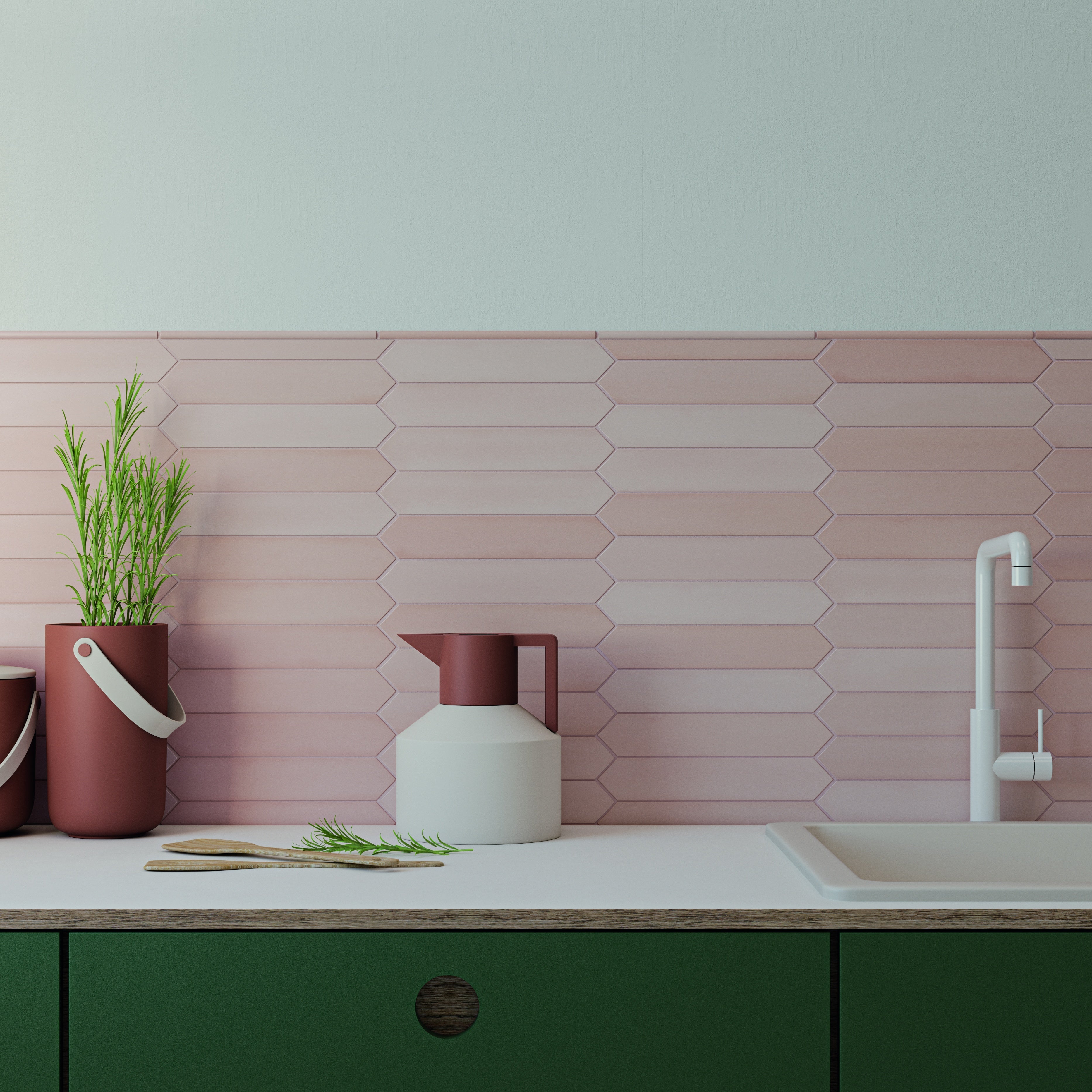 CANDY: Pink Finishing Edge Trim Tile (0.43"x8" | matte)