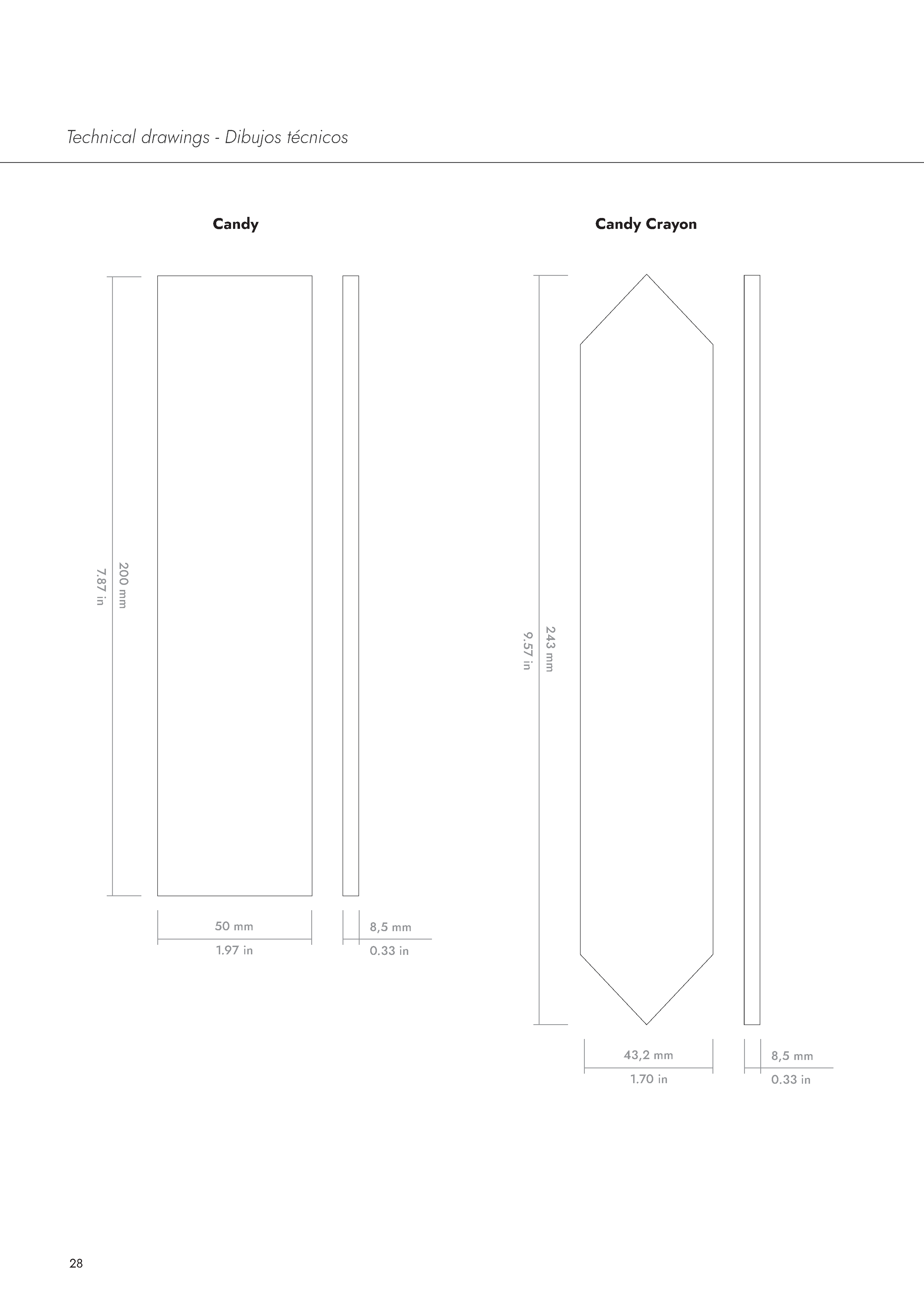 CANDY: White Finishing Edge Trim Tile (0.43"x8" | matte)