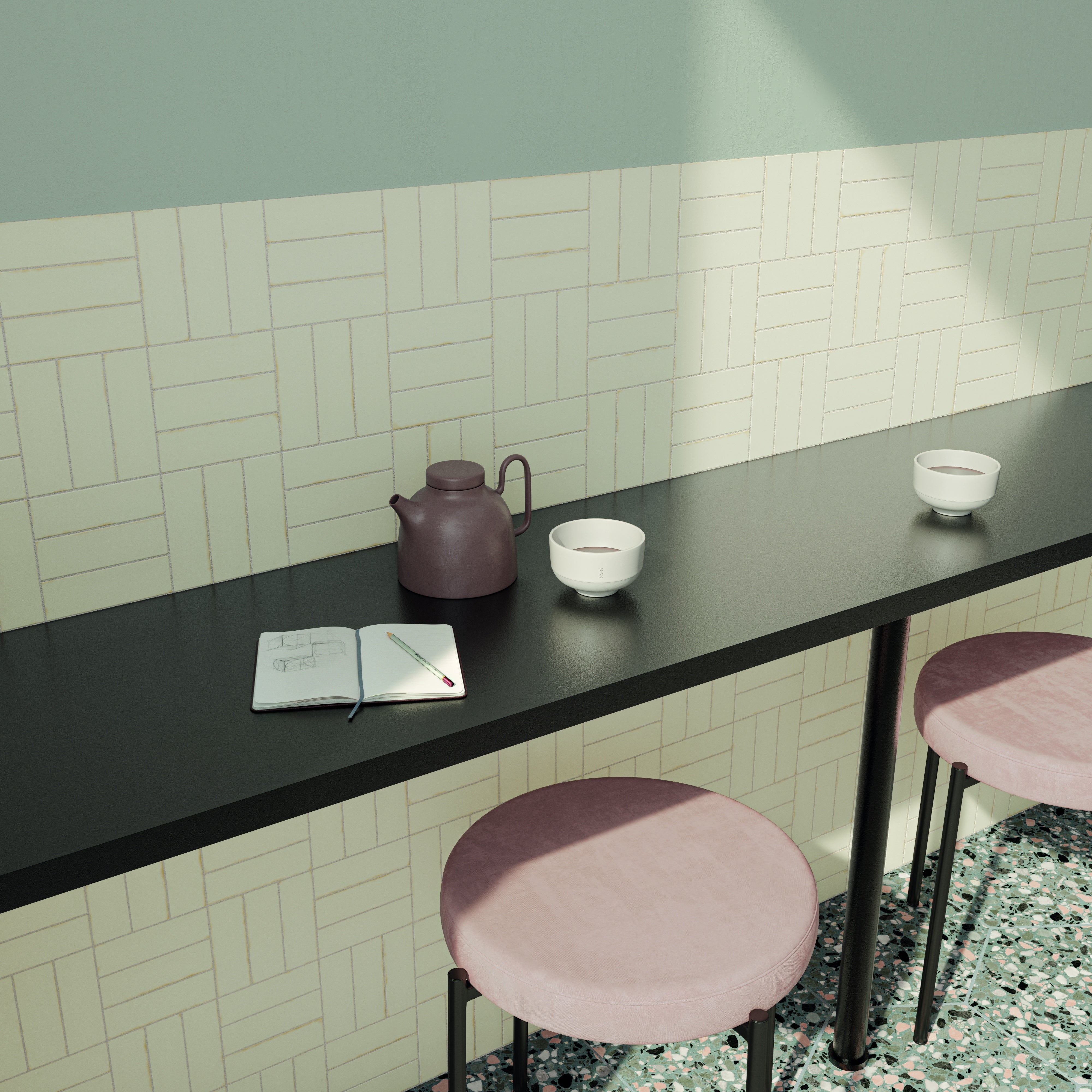 CHALK: Talc Finishing Edge Trim Tile (0.3"x5" | matte)