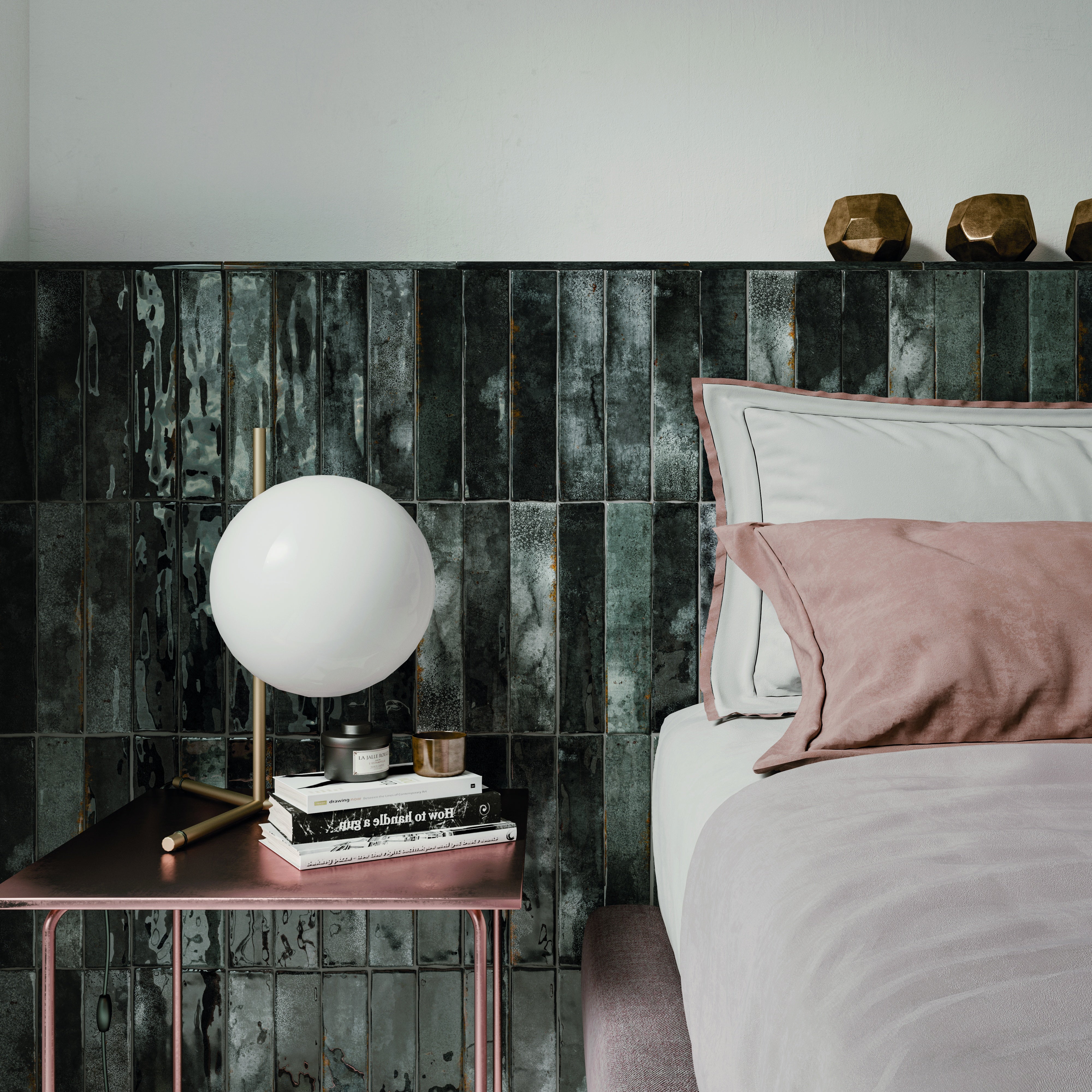 ENAMEL: Charcoal Finishing Edge Trim Tile (0.4"x5" | glossy)