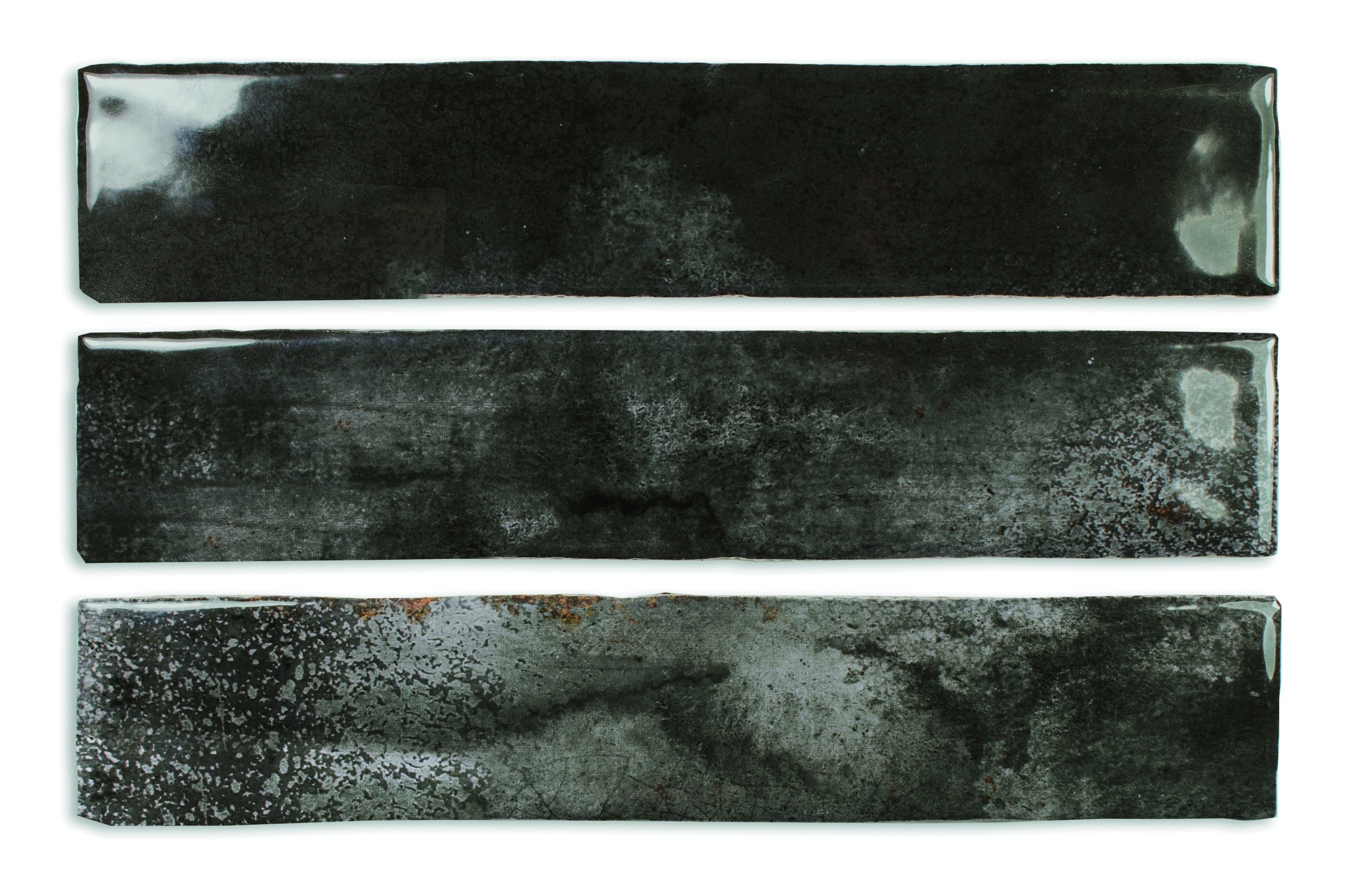 ENAMEL: Charcoal Rectangle Field Tile (2"x10"x8.5-mm | glossy)