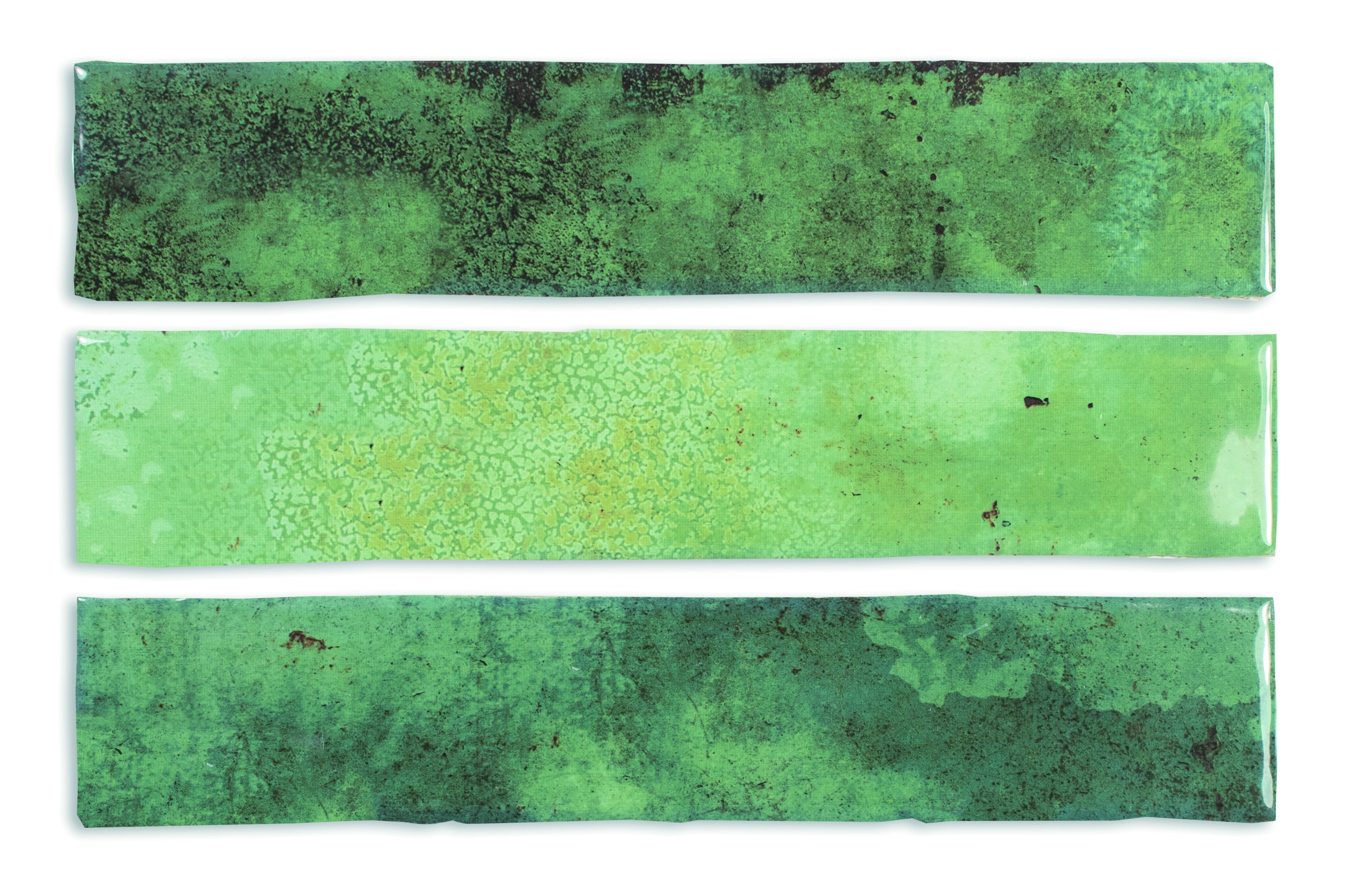 ENAMEL: Moss Rectangle Field Tile (2"x10"x8.5-mm | glossy)