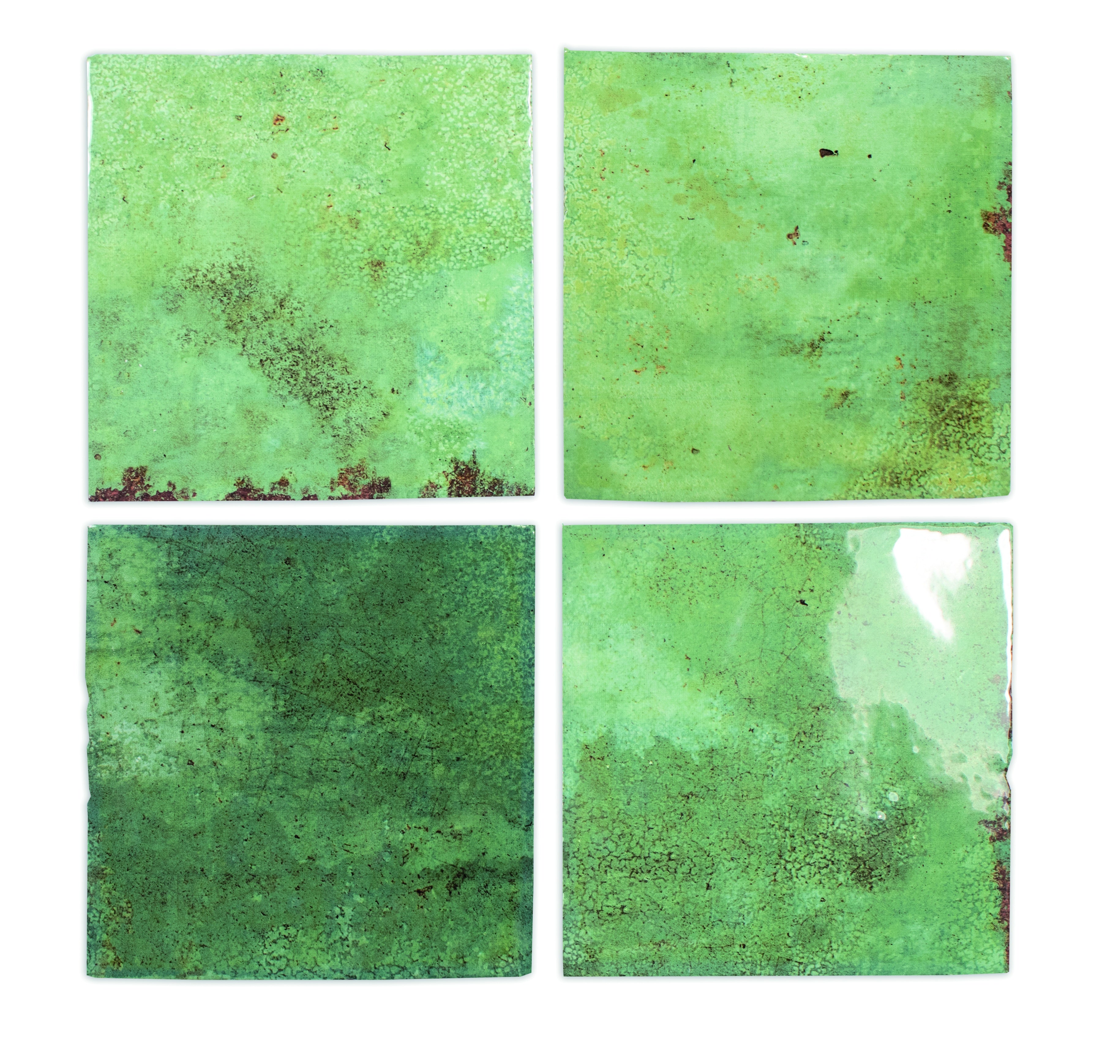 ENAMEL: Moss Square Field Tile (5"x5"x8.5-mm | glossy)