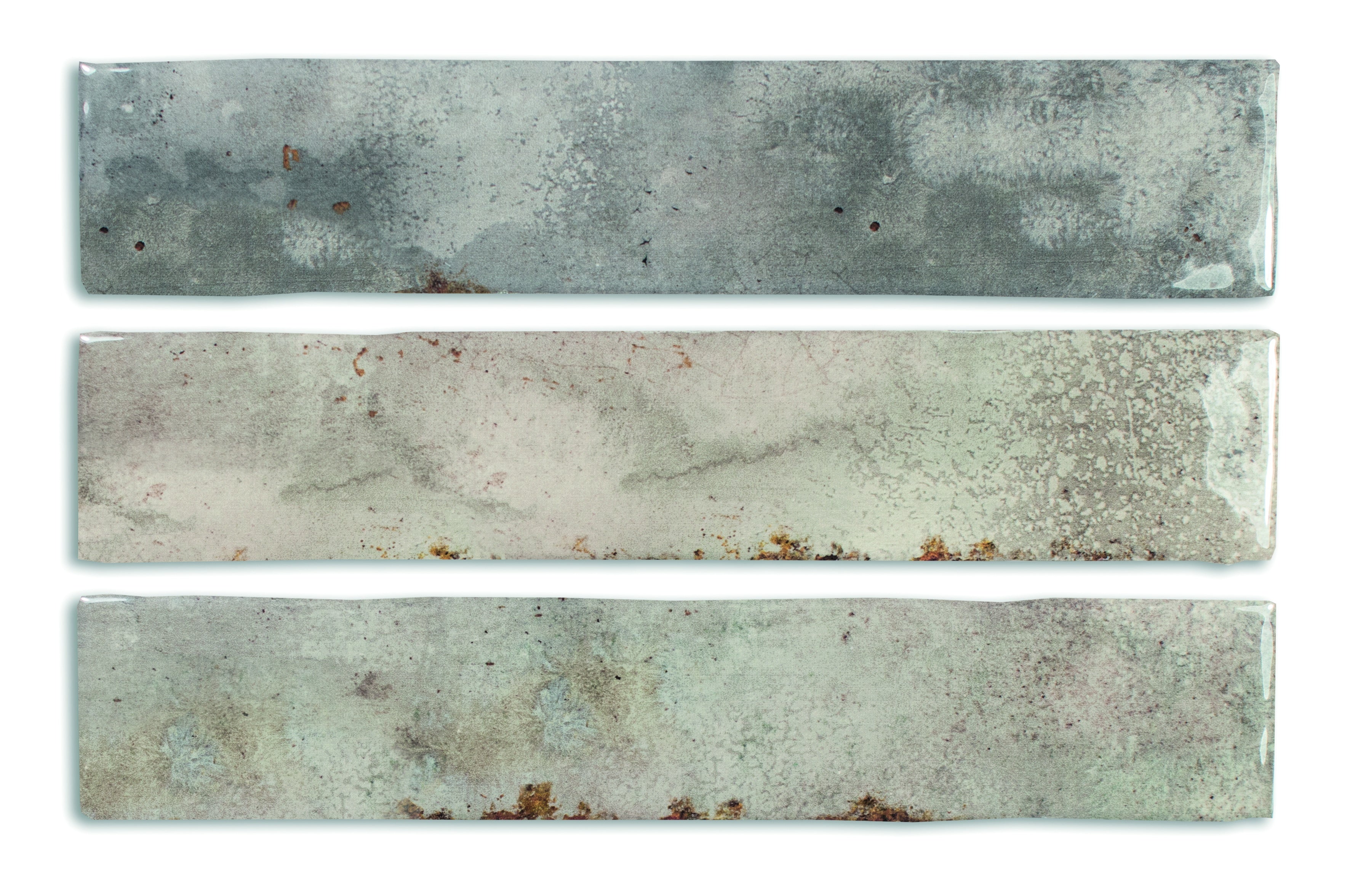 ENAMEL: Smoke Rectangle Field Tile (2"x10"x8.5-mm | glossy)