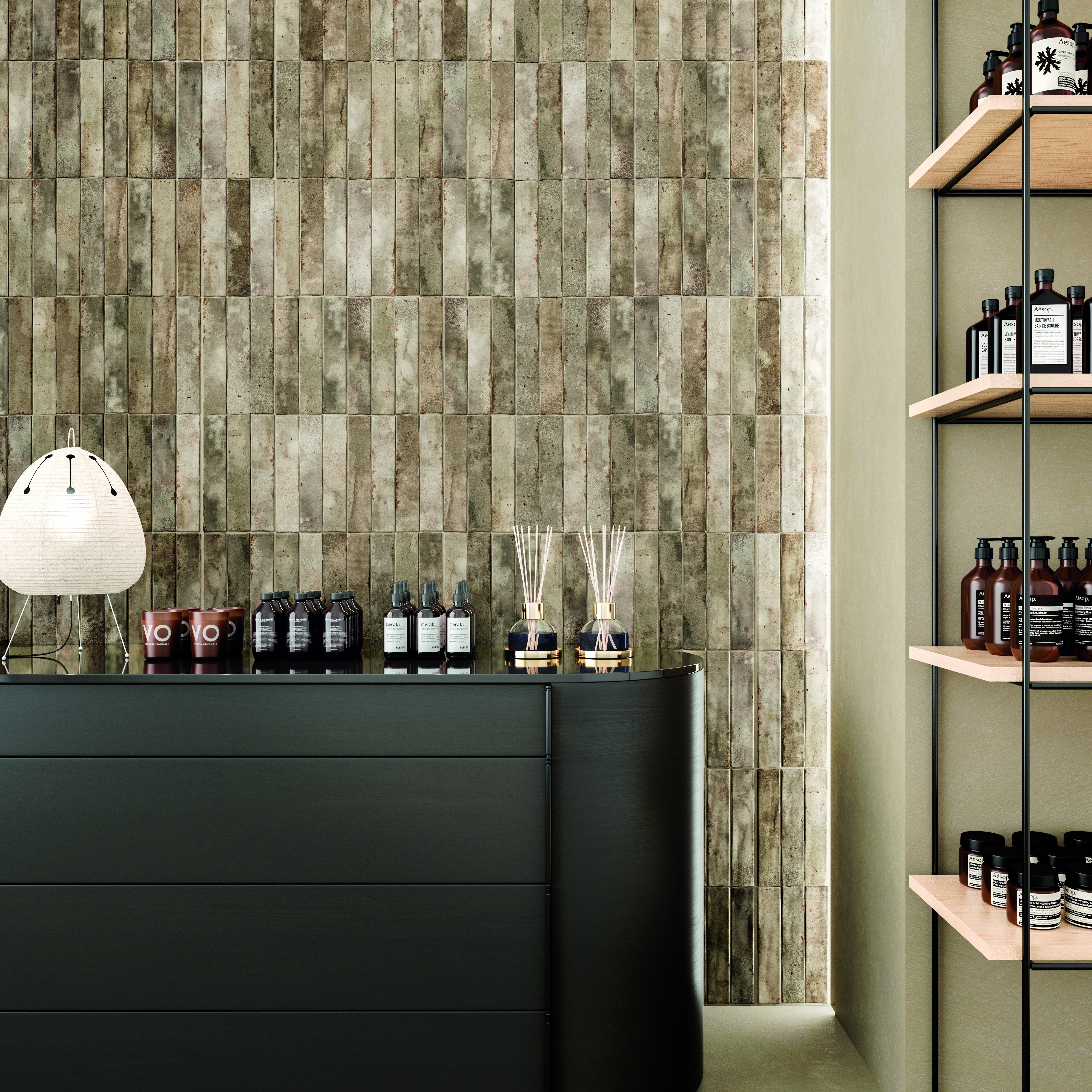 ENAMEL: Truffle Finishing Edge Trim Tile (0.4"x5" | glossy)