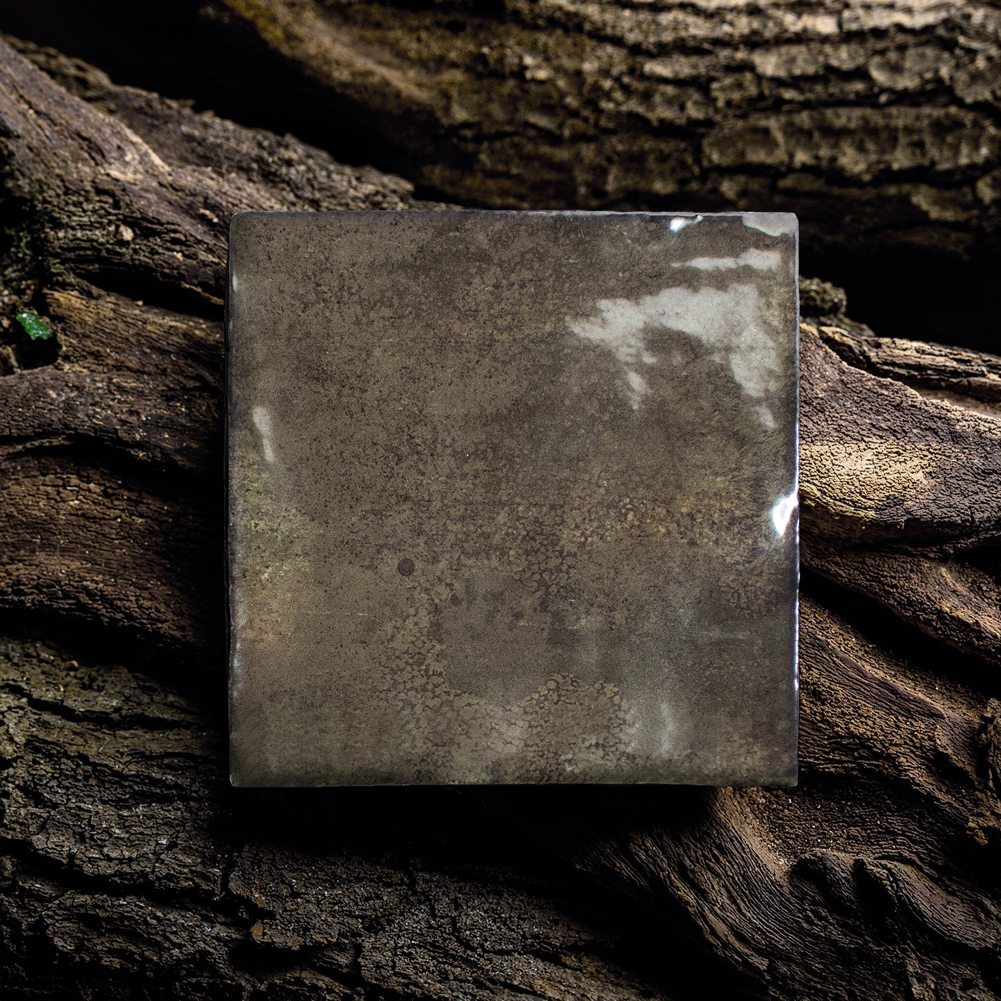 ENAMEL: Truffle Square Field Tile (5"x5"x8.5-mm | glossy)