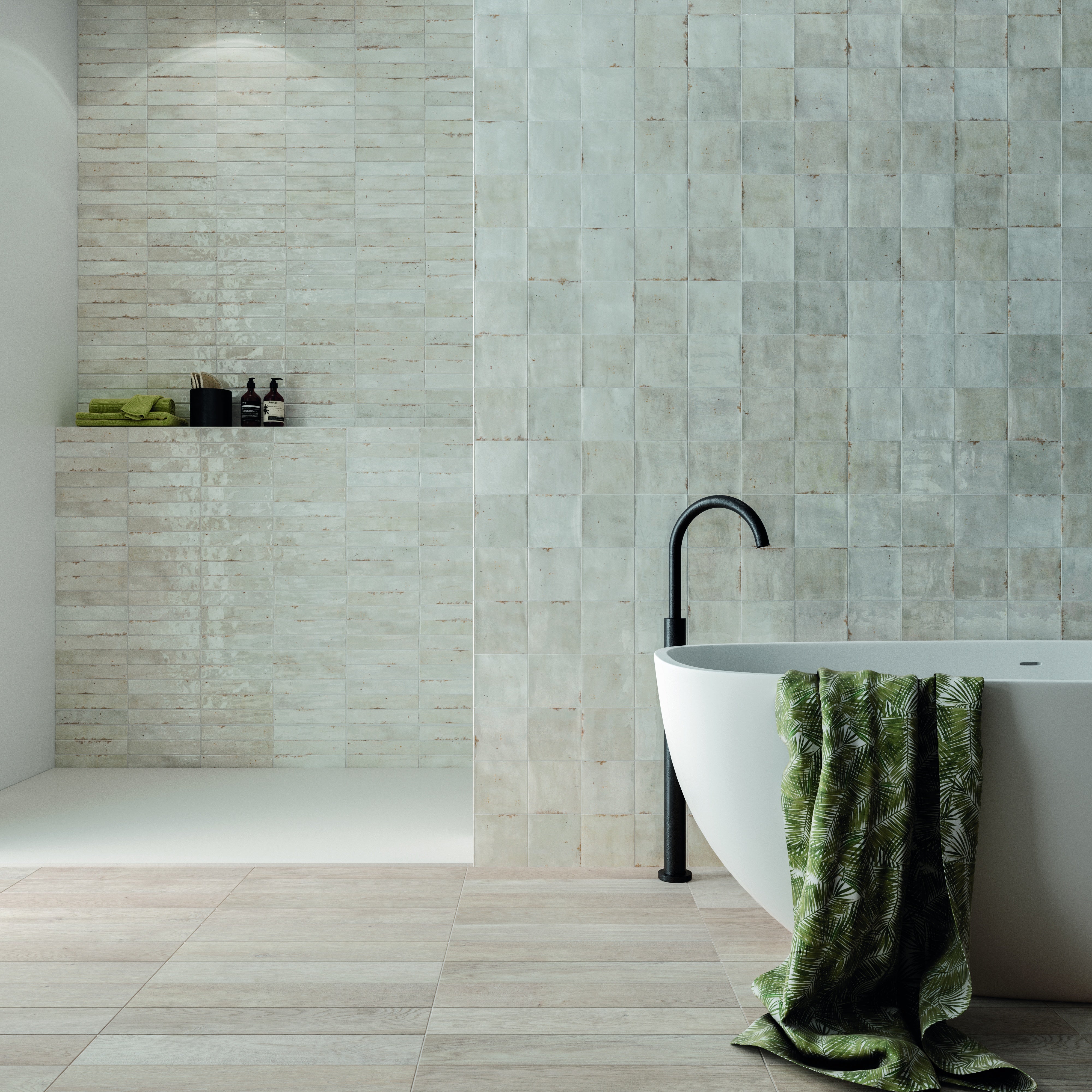 ENAMEL: White Finishing Edge Trim Tile (0.4"x5" | glossy)