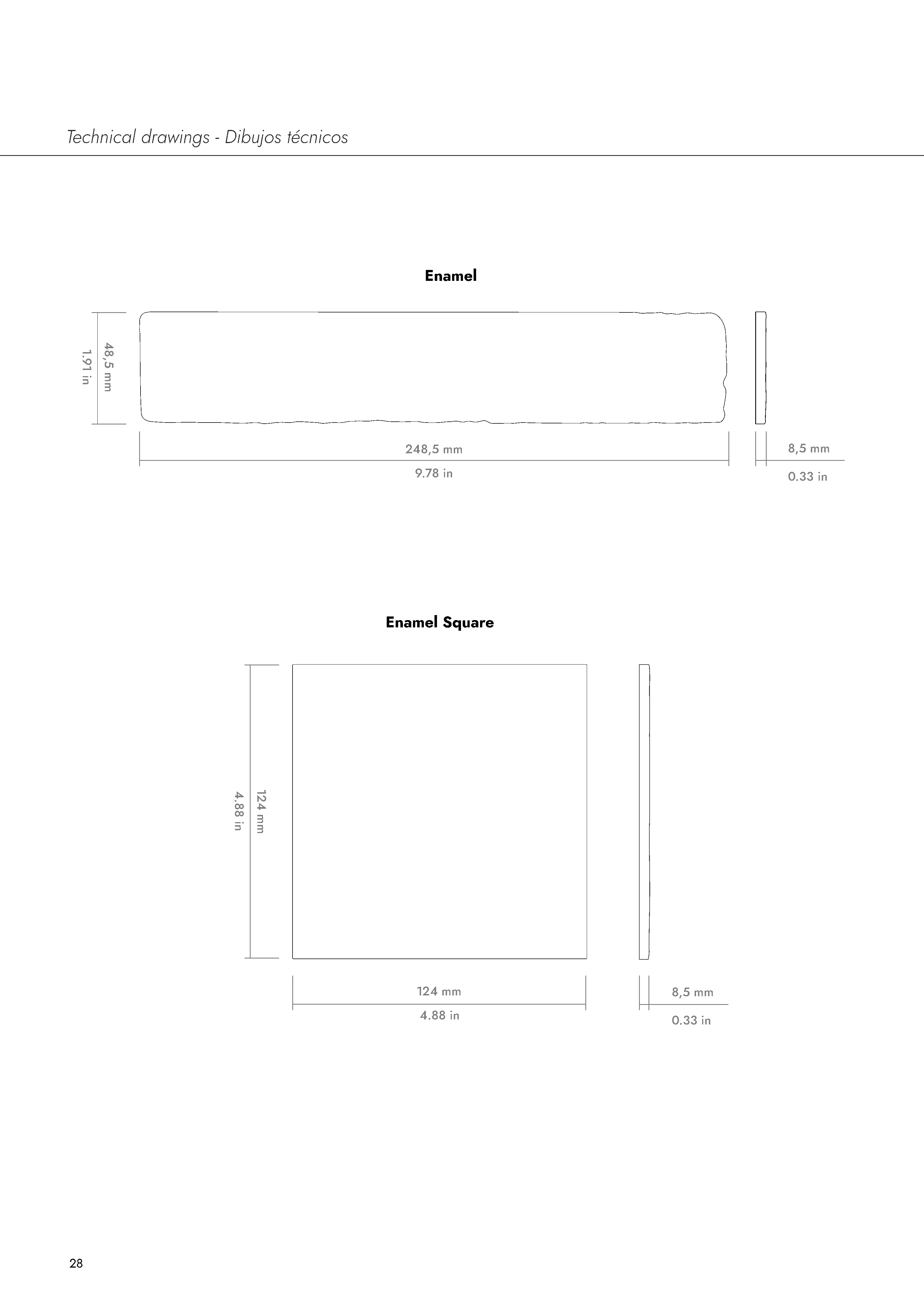 ENAMEL: Smoke Finishing Edge Trim Tile (0.4"x10" | glossy)