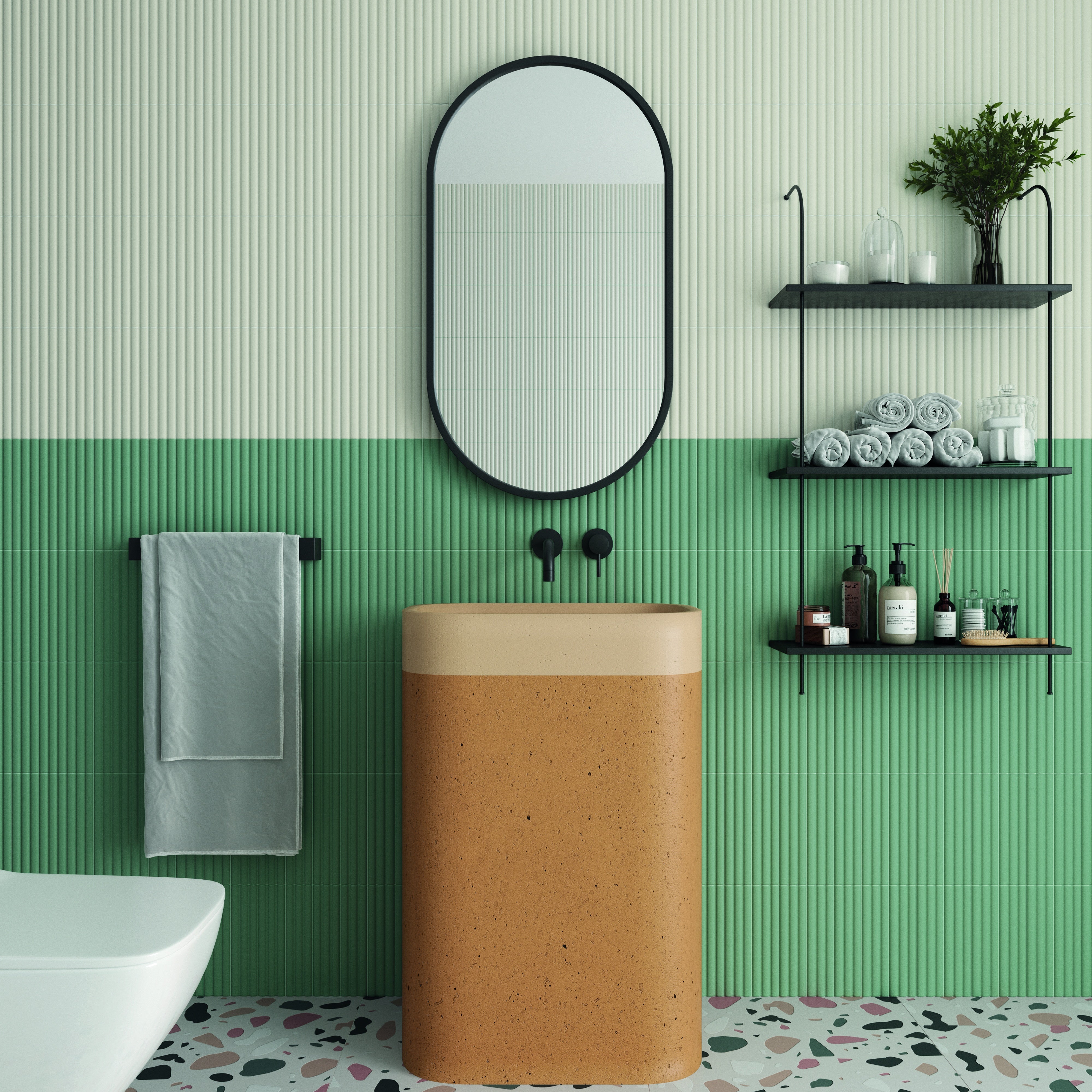 MATCH: Chalk Curved Field Tile (2.5"x10"x11.2-mm | matte)