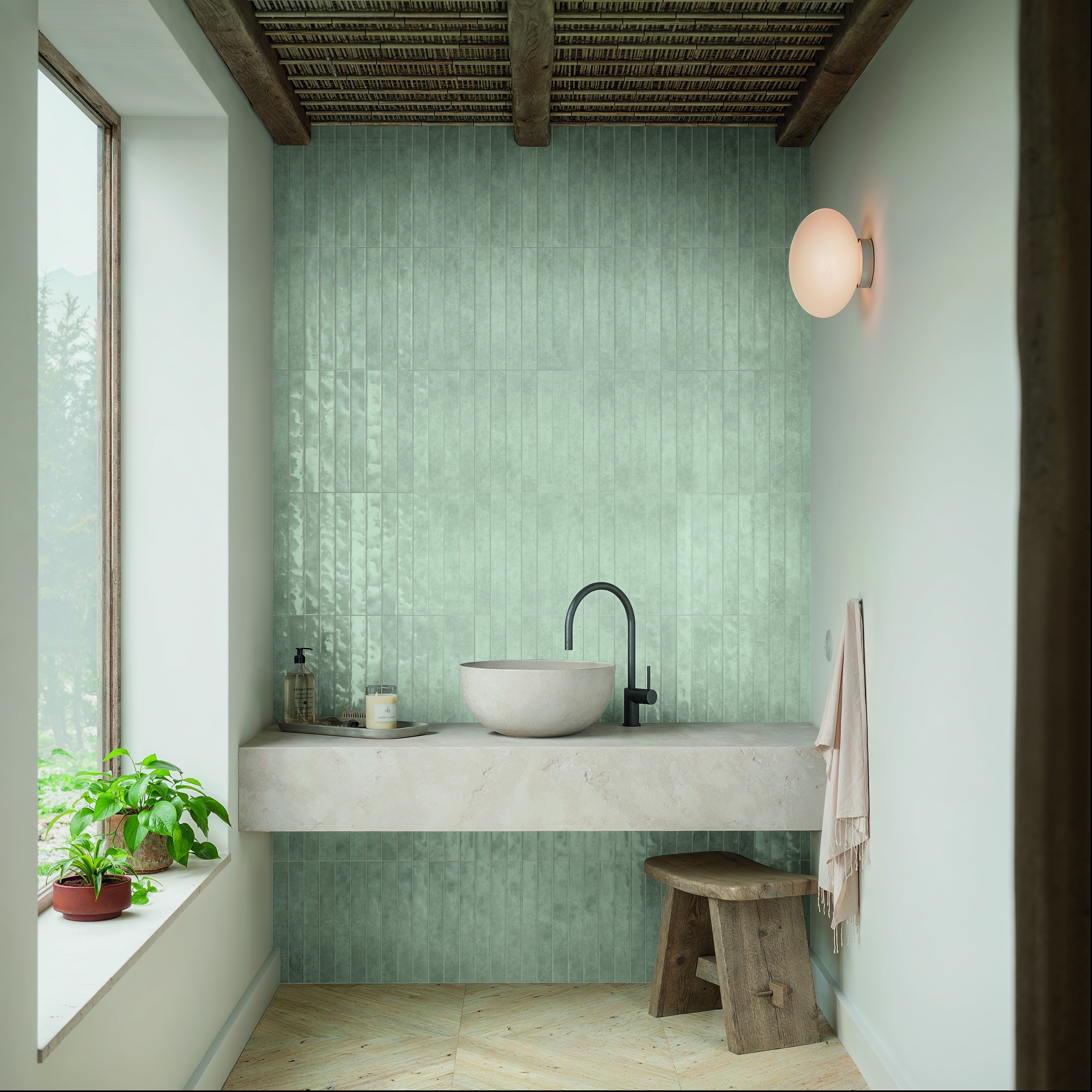 MISTRAL: Aquamarine Rectangle Field Tile (1.5"x12.2"x8.5-mm | glossy)