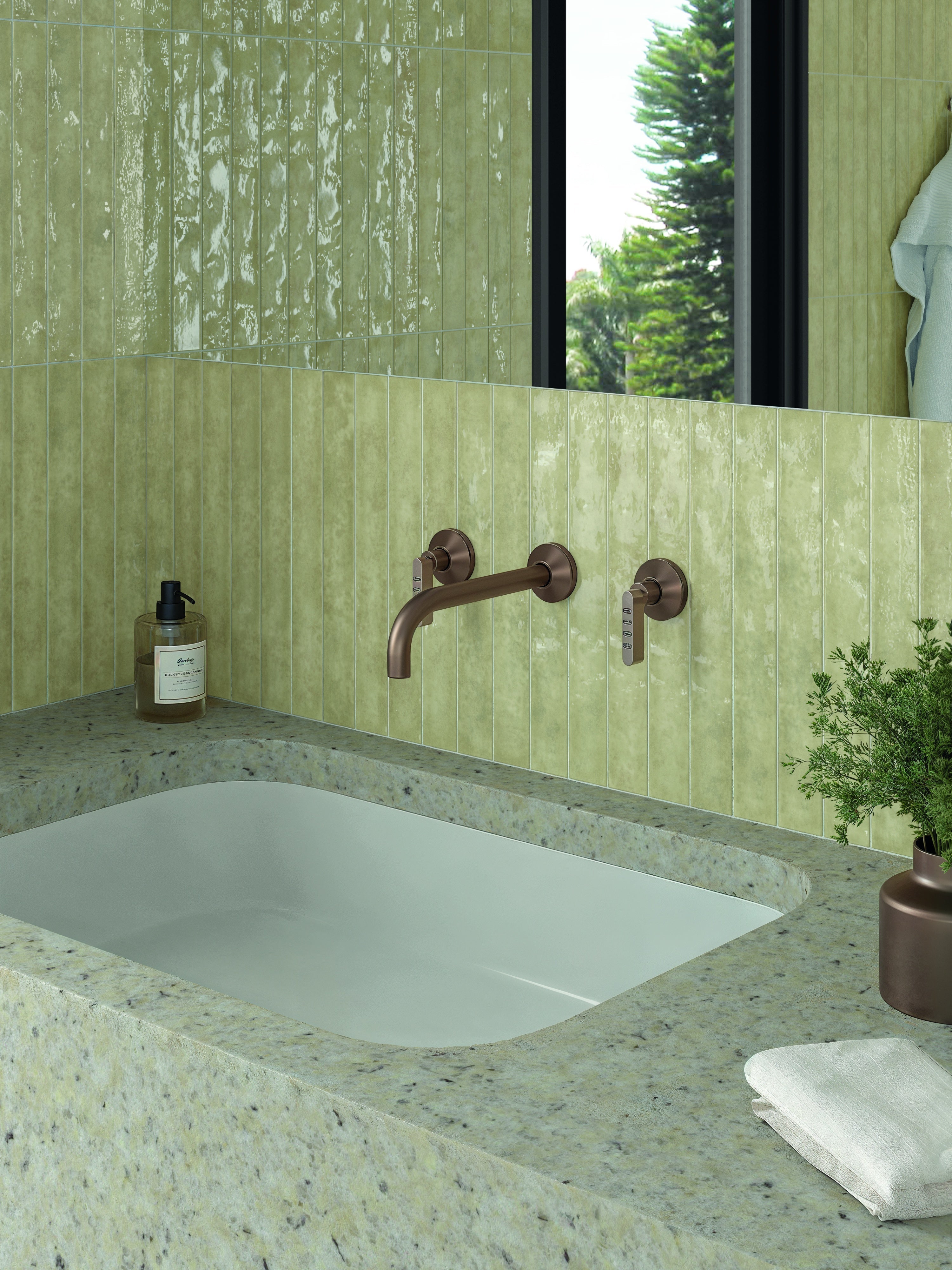 MISTRAL: Khaki Rectangle Field Tile (1.5"x12.2"x8.5-mm | glossy)