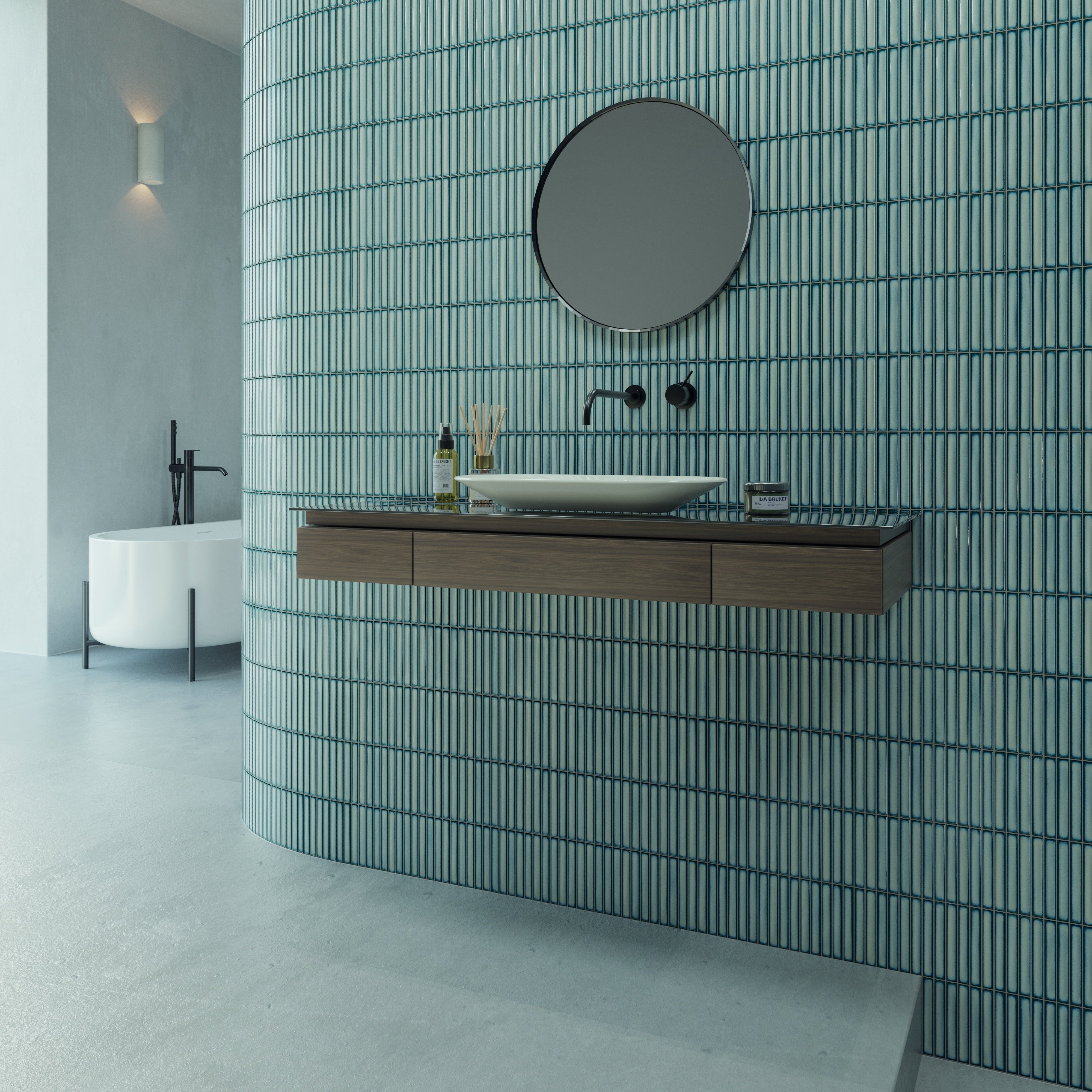 OSAKA BARS: Blue Straight Stack Mosaic (5"x10"x10.5-mm | glossy)