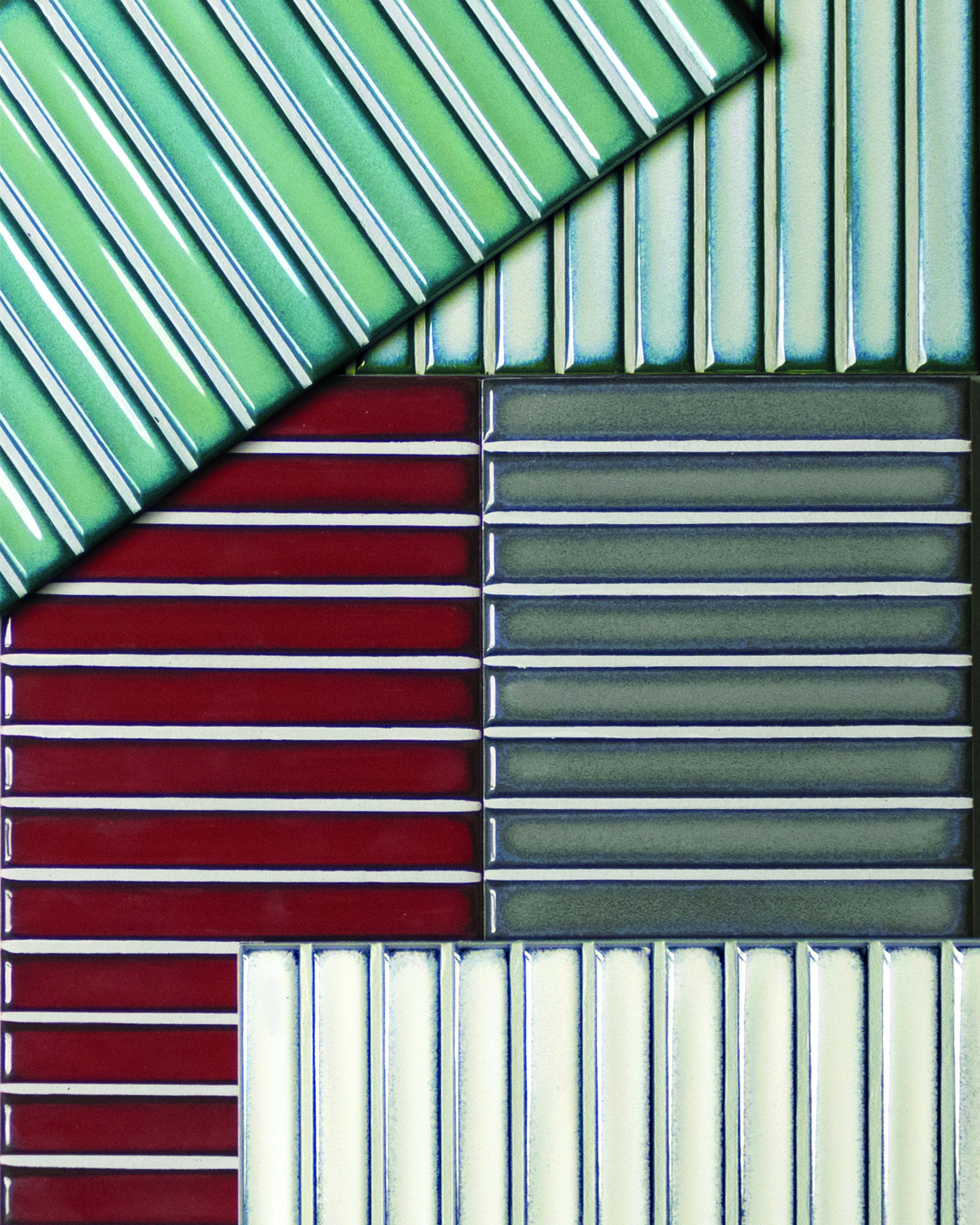 OSAKA BARS: Green Straight Stack Mosaic (5"x10"x10.5-mm | glossy)