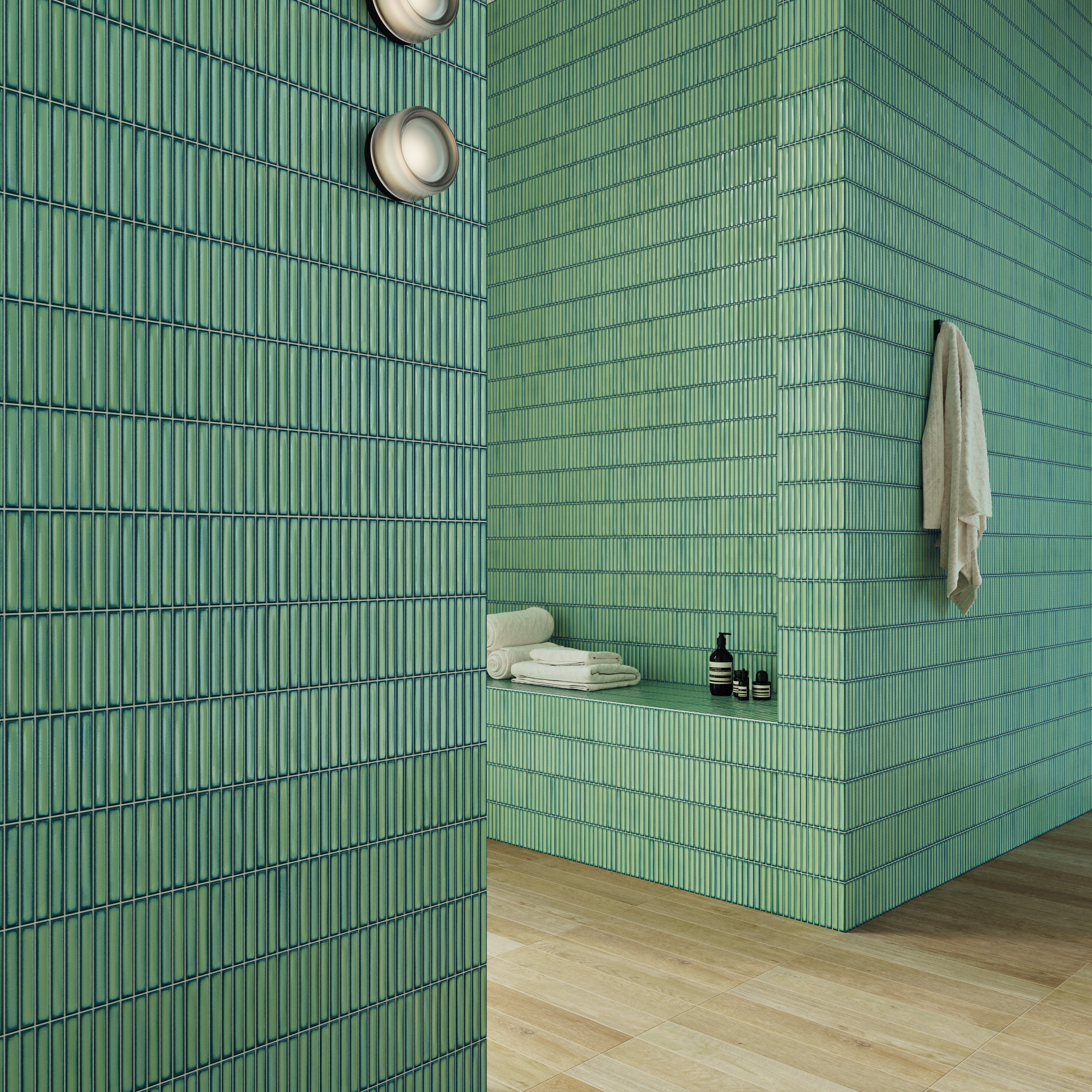 OSAKA BARS: Green Straight Stack Mosaic (5"x10"x10.5-mm | glossy)