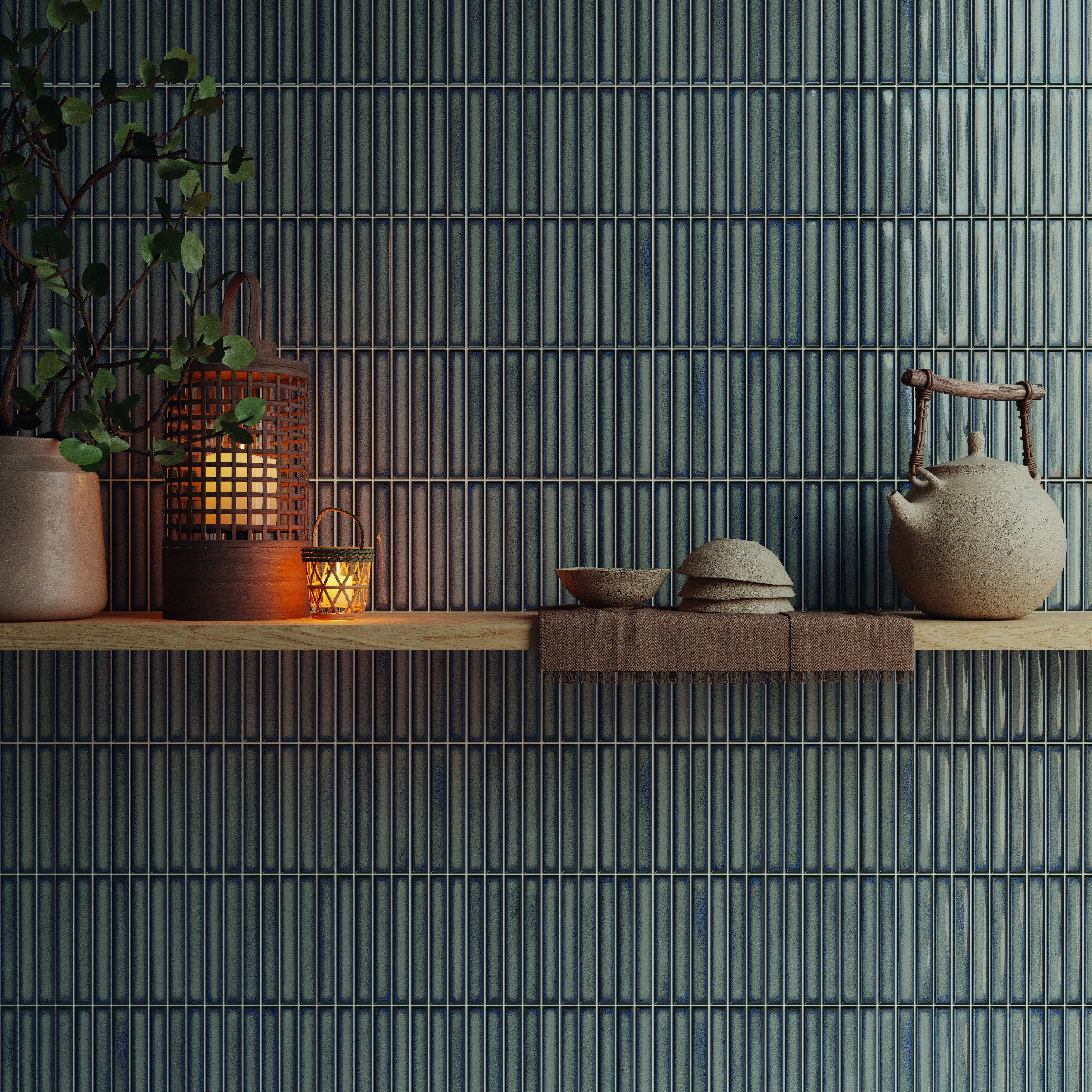 OSAKA BARS: Grey Straight Stack Mosaic (5"x10"x10.5-mm | glossy)