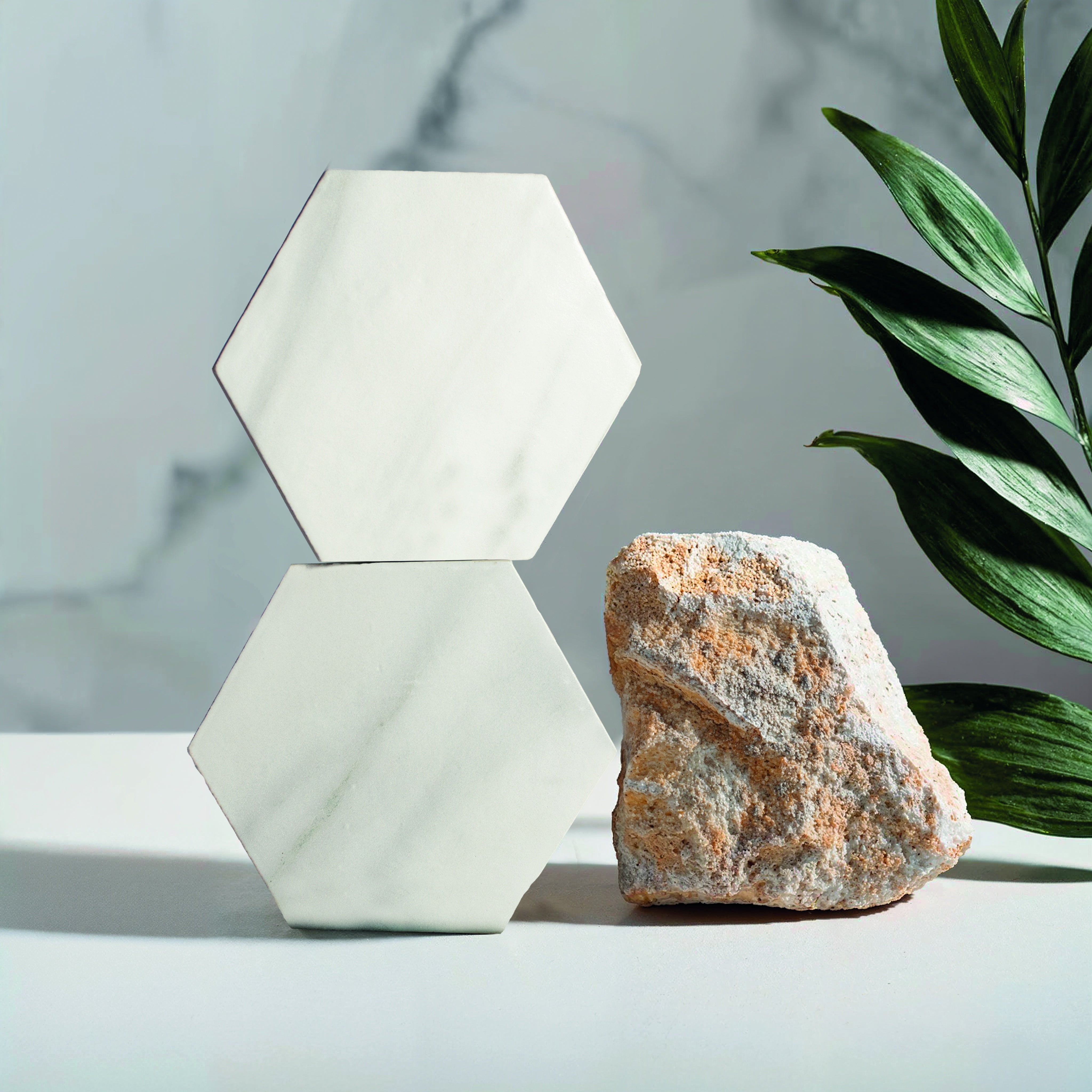 PIETRA: Calacatta Hexagon Field Tile (5.5"x6.3"x8.5-mm | matte)