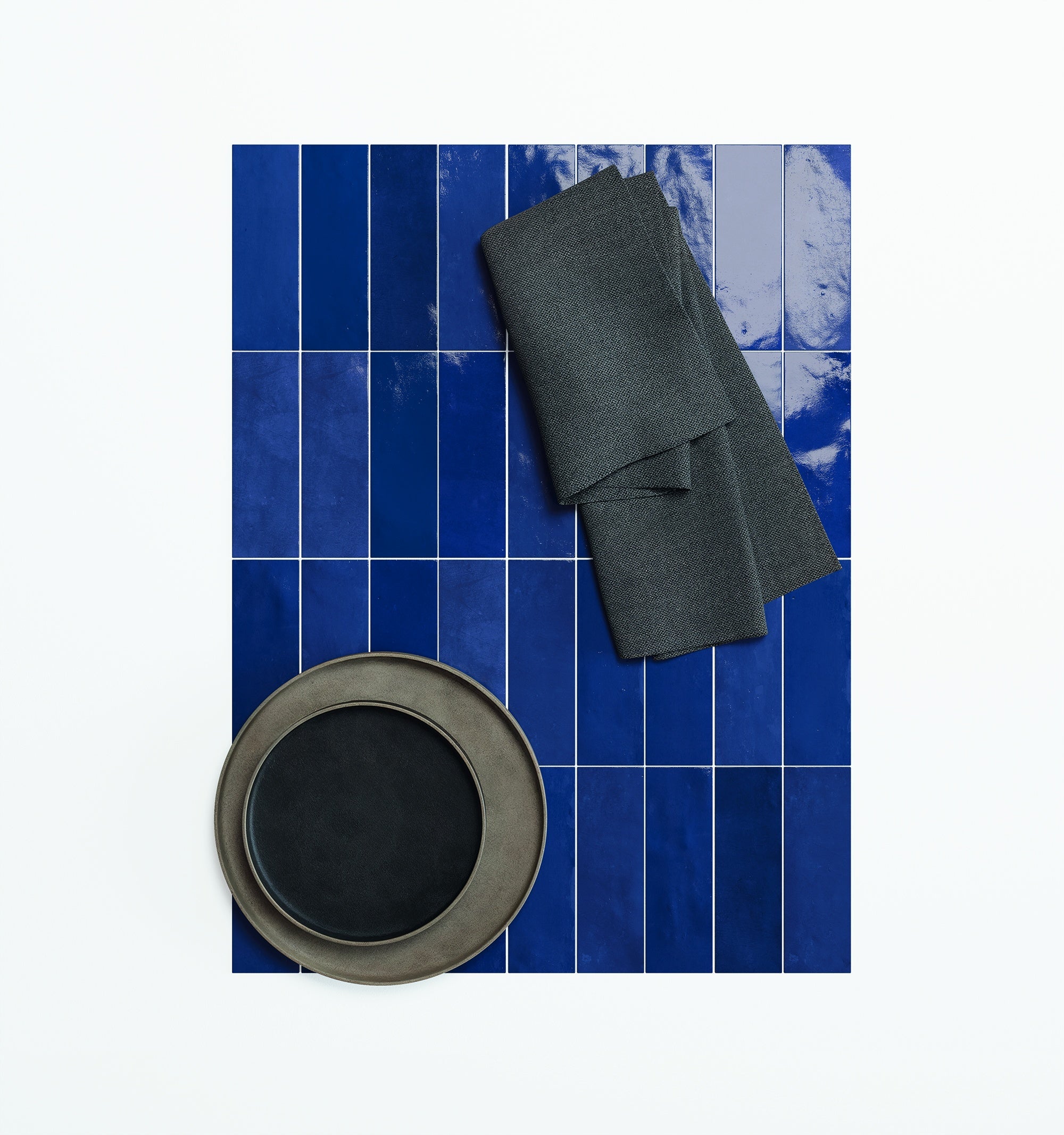 SAFI: Cobalt Rectangle Field Tile (2"x6.3"x8.5-mm | glossy)