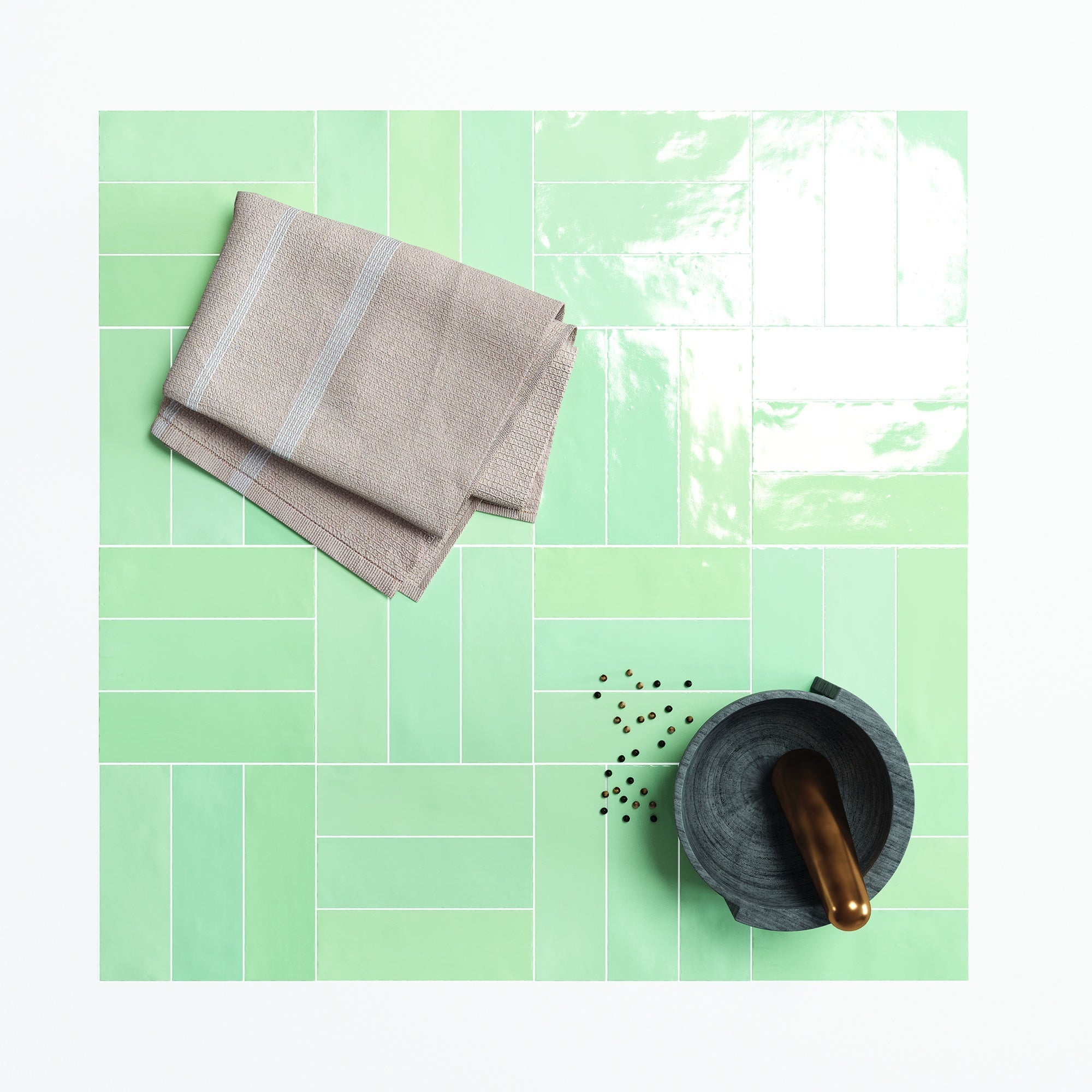 SAFI: Mint Rectangle Field Tile (2"x6.3"x8.5-mm | glossy)