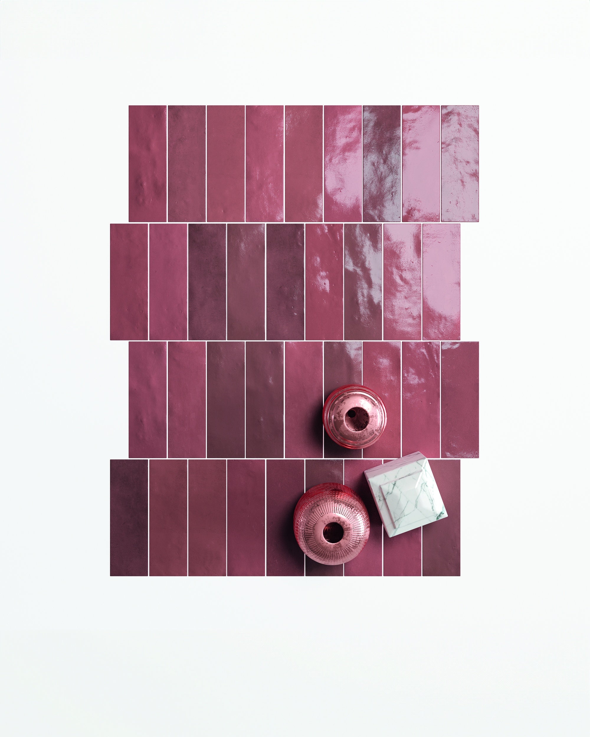 SAFI: Wine Rectangle Field Tile (2"x6.3"x8.5-mm | glossy)