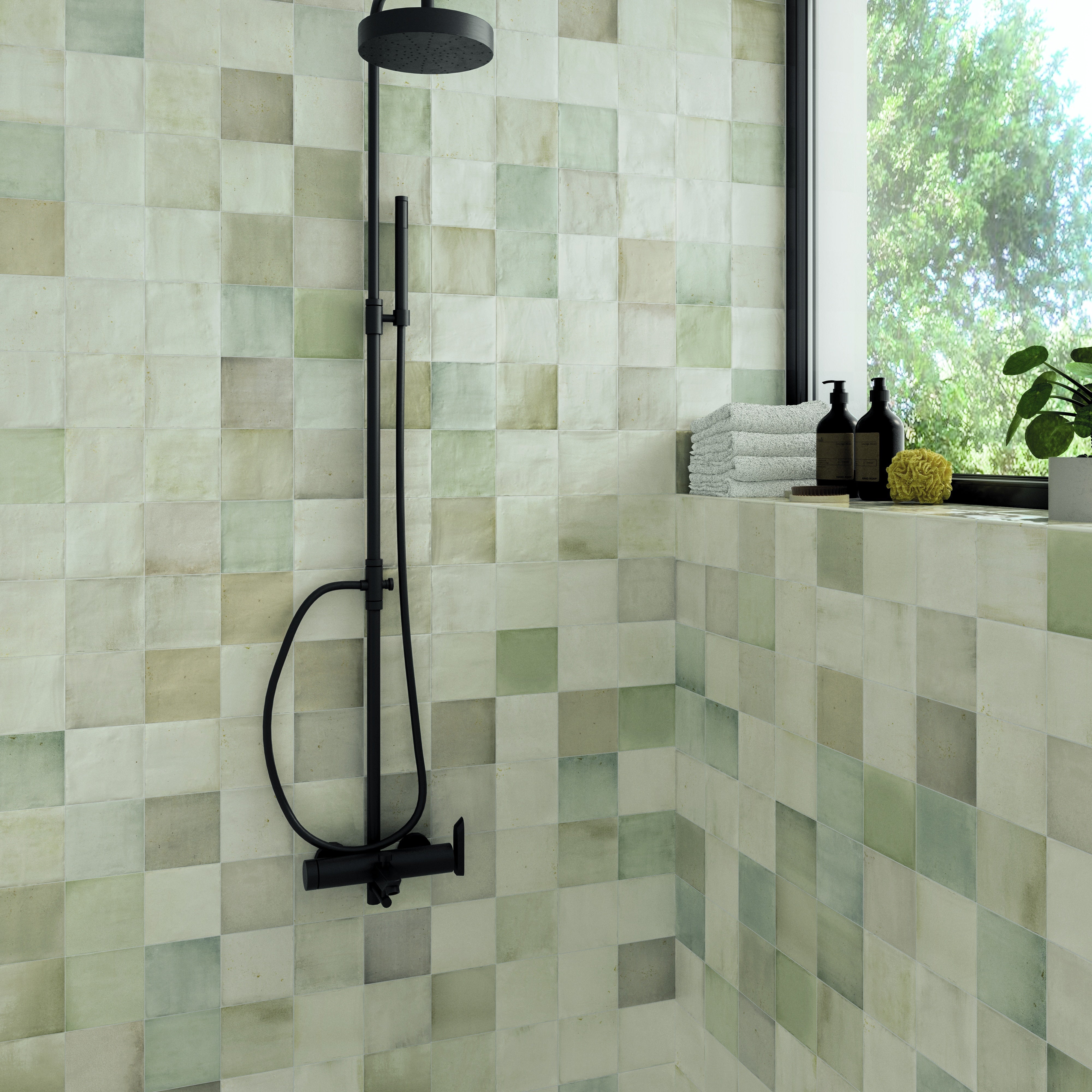 SATEN: Blend Square Field Tile (5"x5"x8.5-mm | glossy)