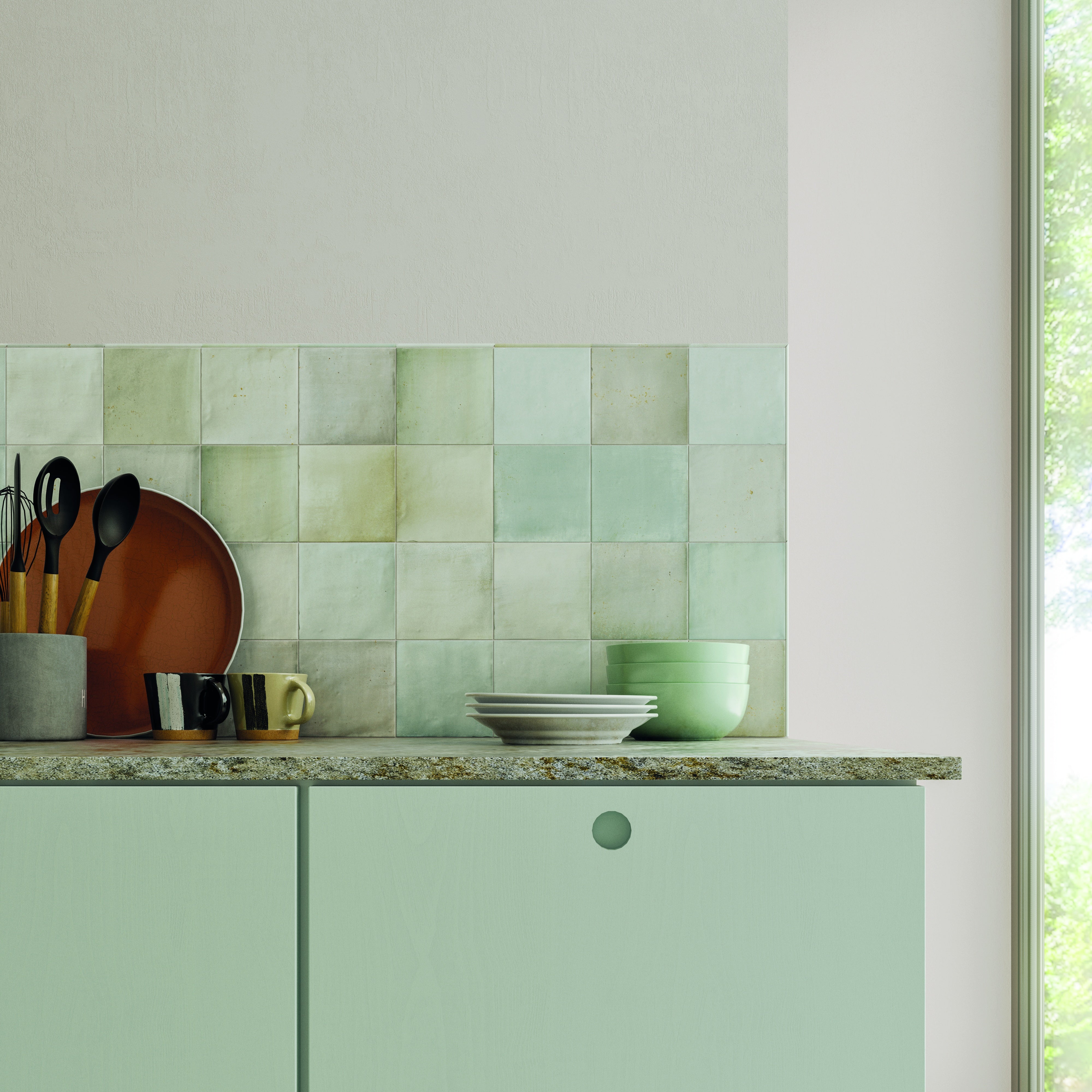 SATEN: Blend Square Field Tile (5"x5"x8.5-mm | glossy)