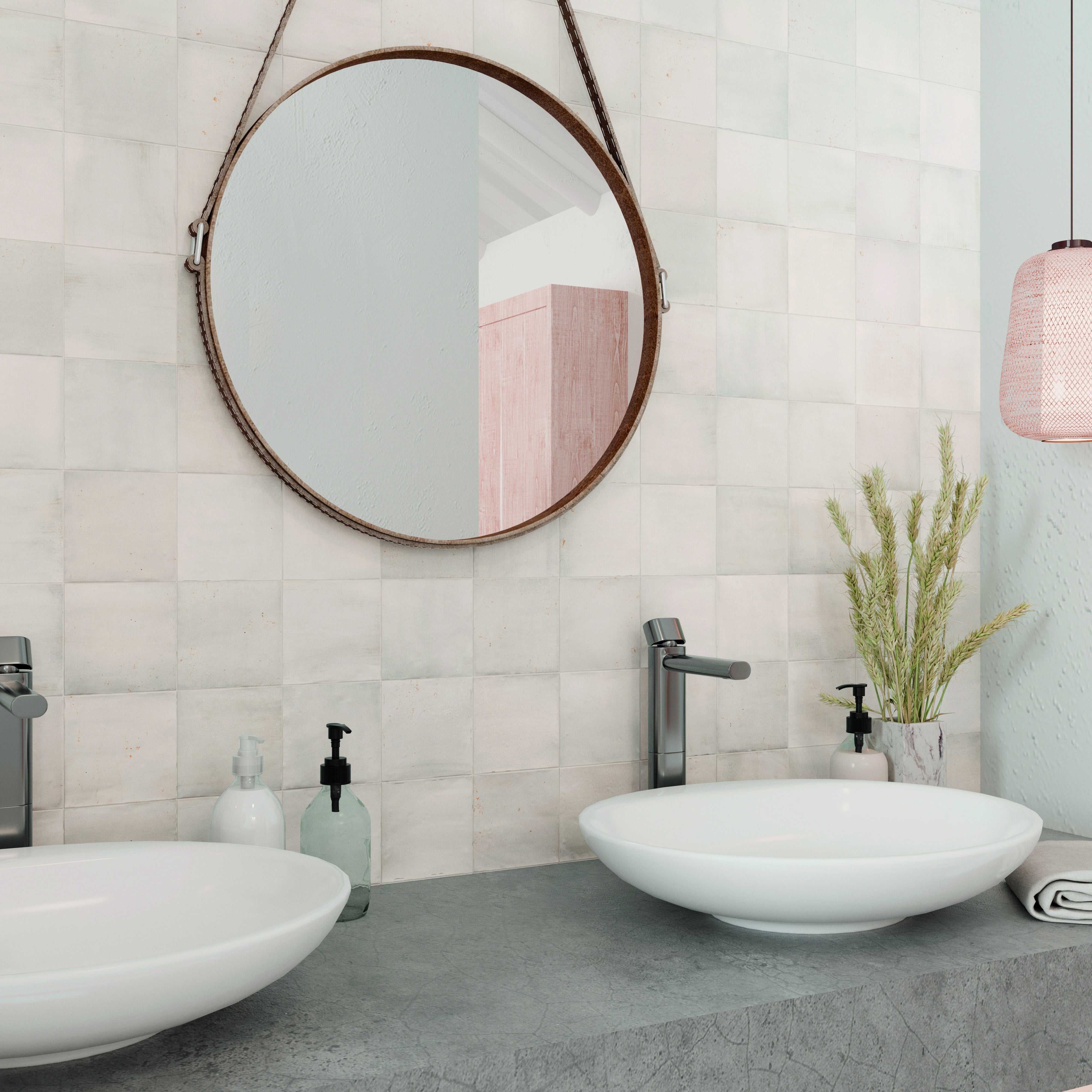 SATEN: Bone Square Field Tile (5"x5"x8.5-mm | glossy)